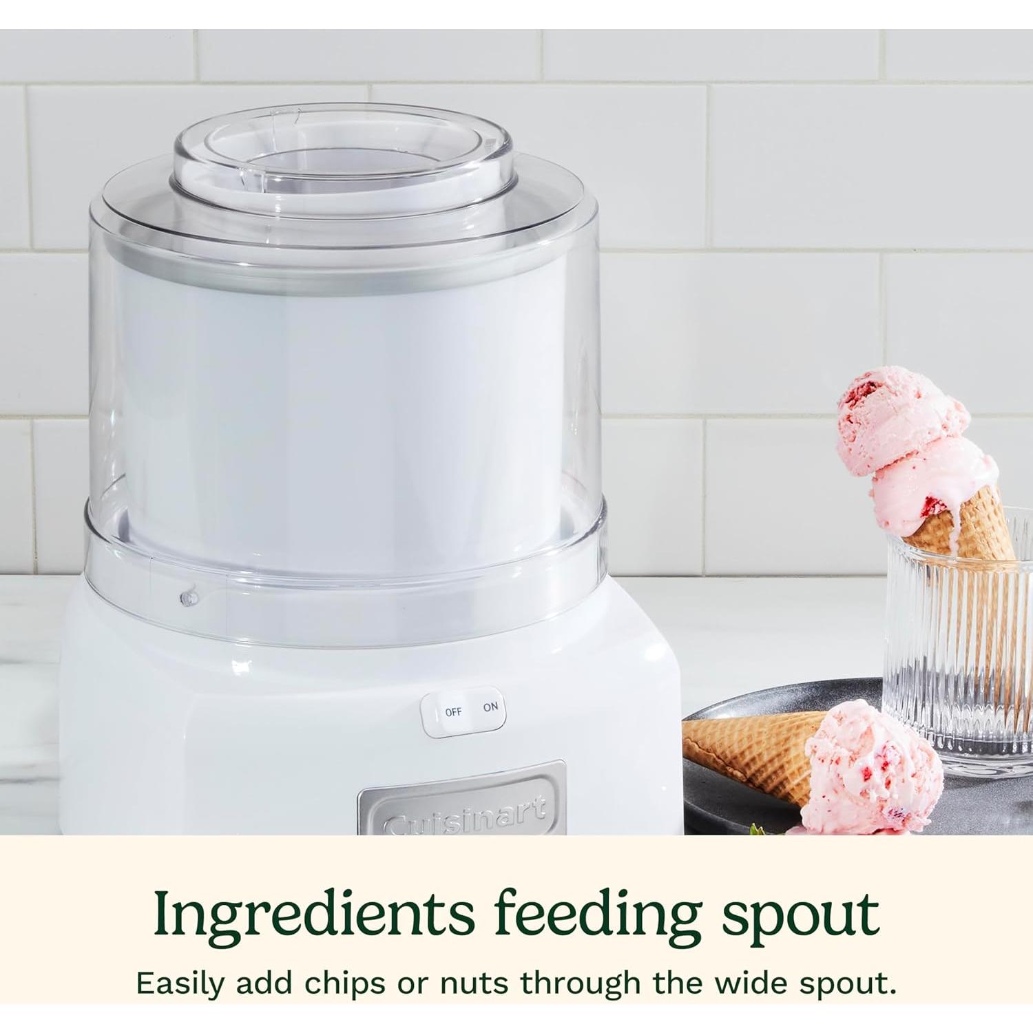 Máquina de Hielo para Helados Cuisinart ICE-21P1, 1.5L, Automática