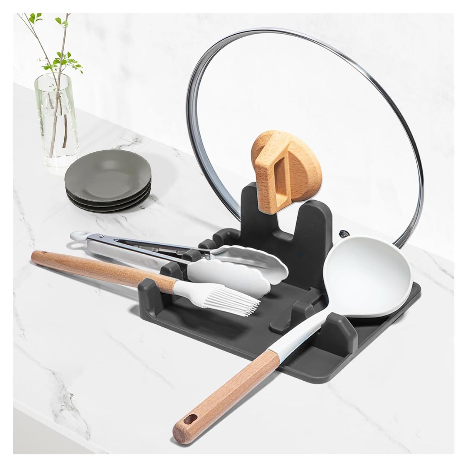 Soporte de Utensilios de Silicona AUOON Grande Gris