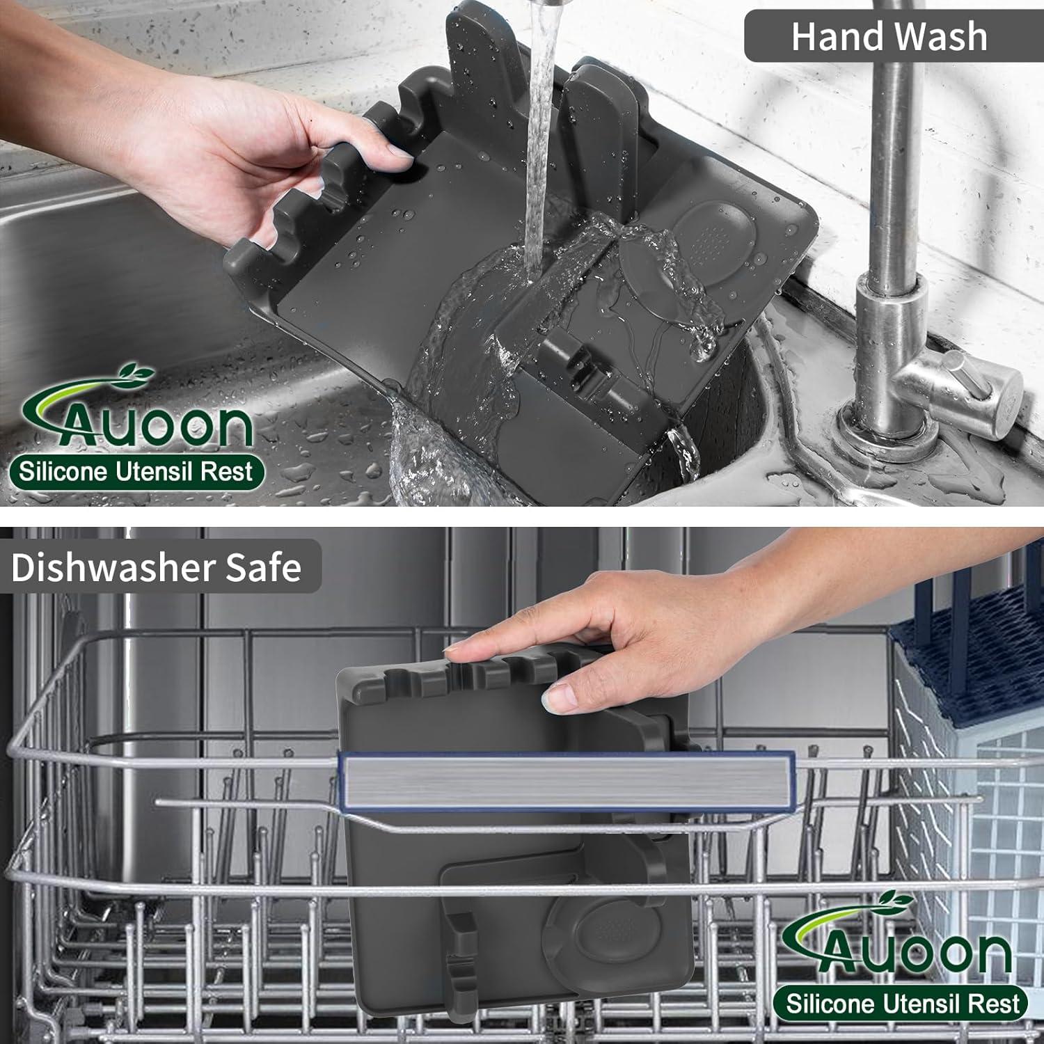 Soporte de Utensilios de Silicona AUOON Grande Gris