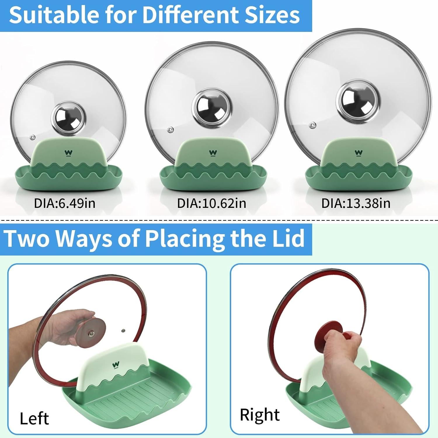 Soporte para Cucharas y Tapas WINKIO - 2 Piezas Verde