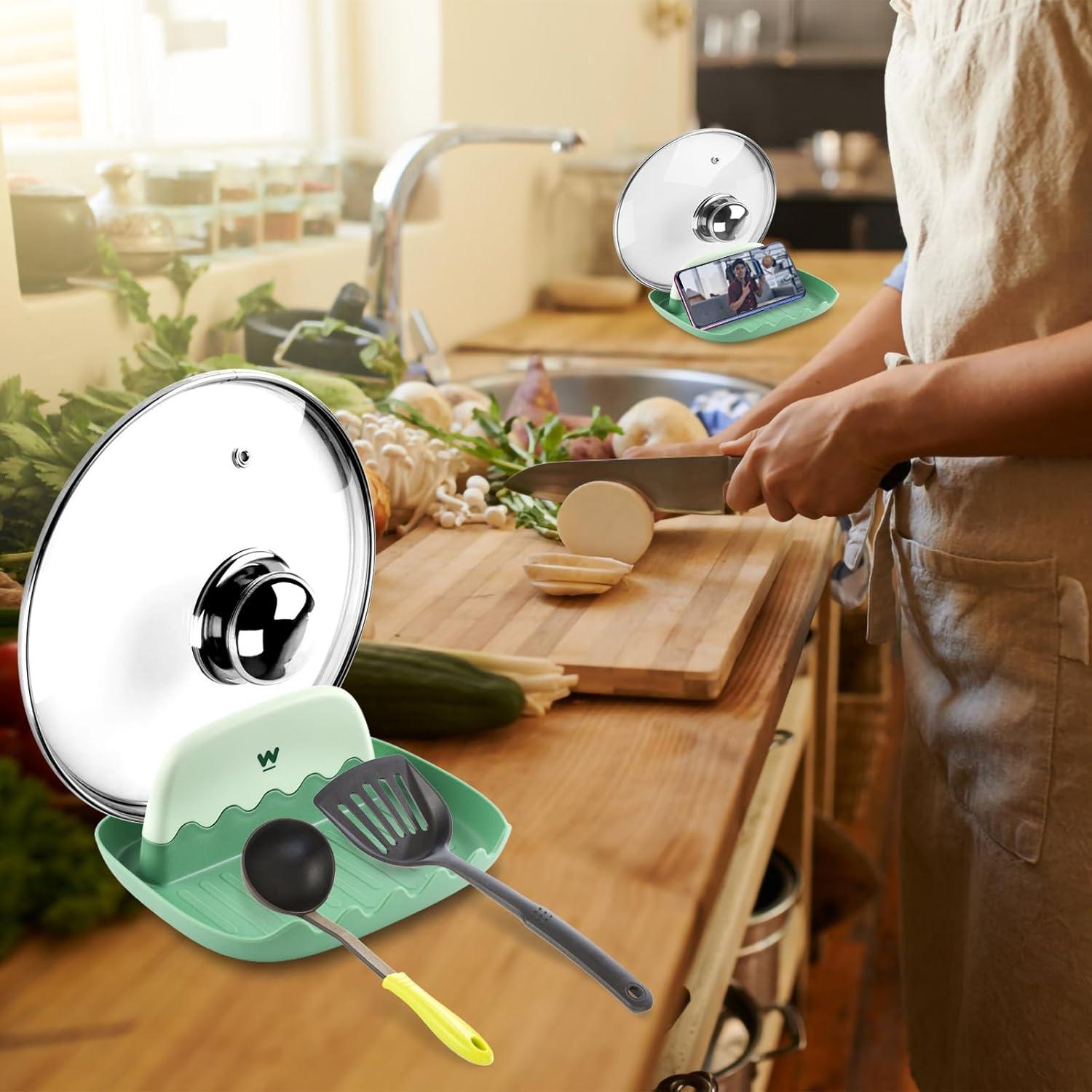 Soporte para Cucharas y Tapas WINKIO - 2 Piezas Verde