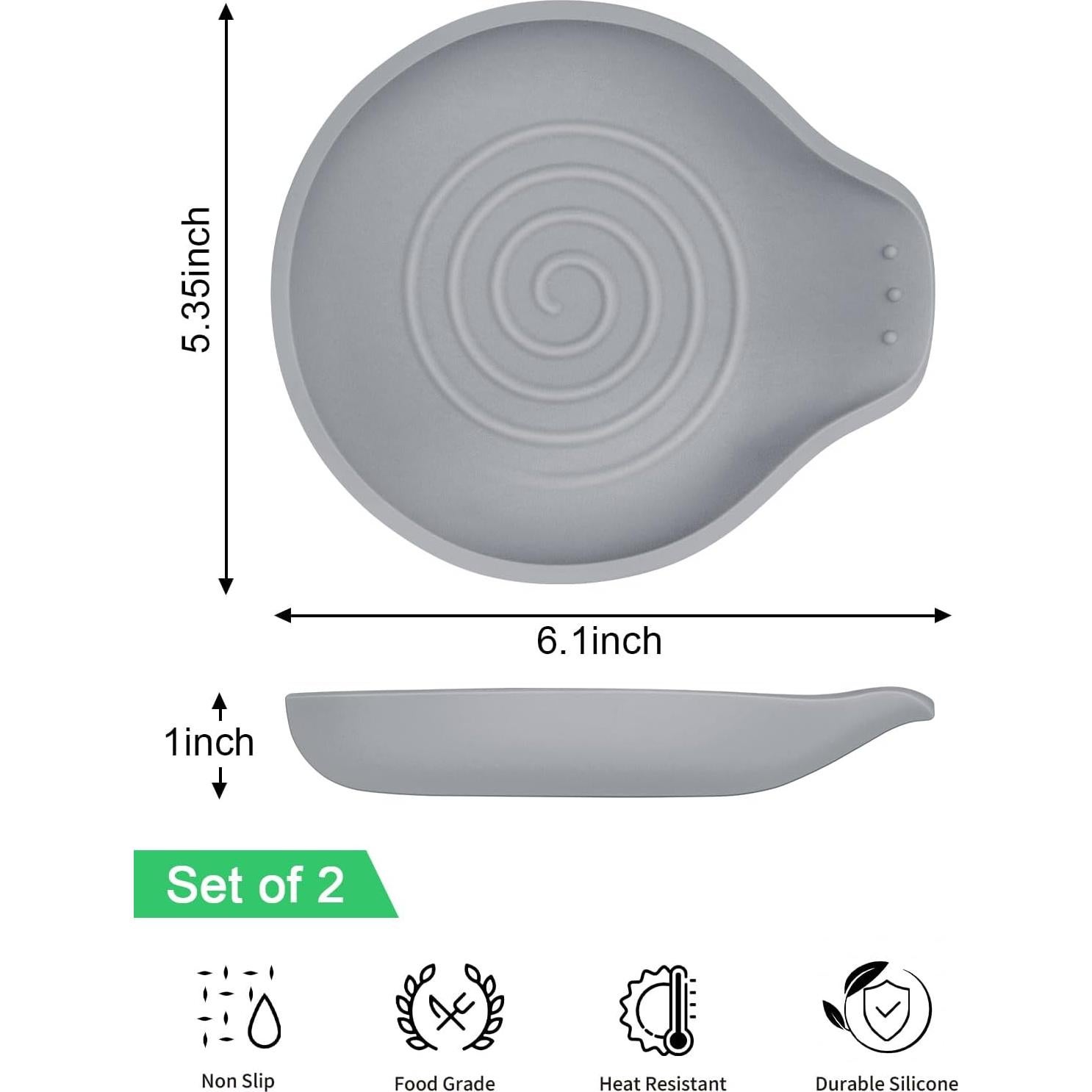 Set de 2 Soportes para Cucharas LOMILD Gris Resistente al Calor