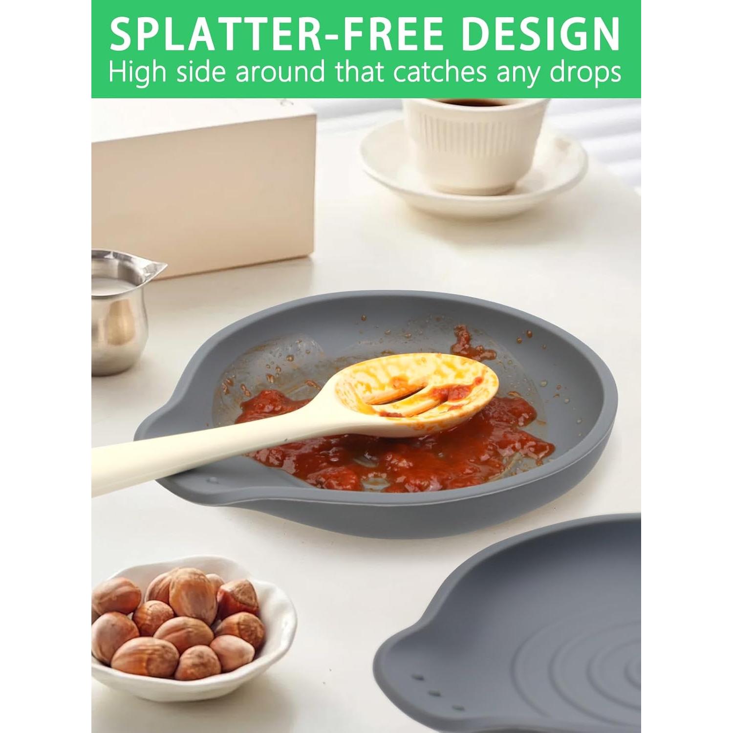 Set de 2 Soportes para Cucharas LOMILD Gris Resistente al Calor