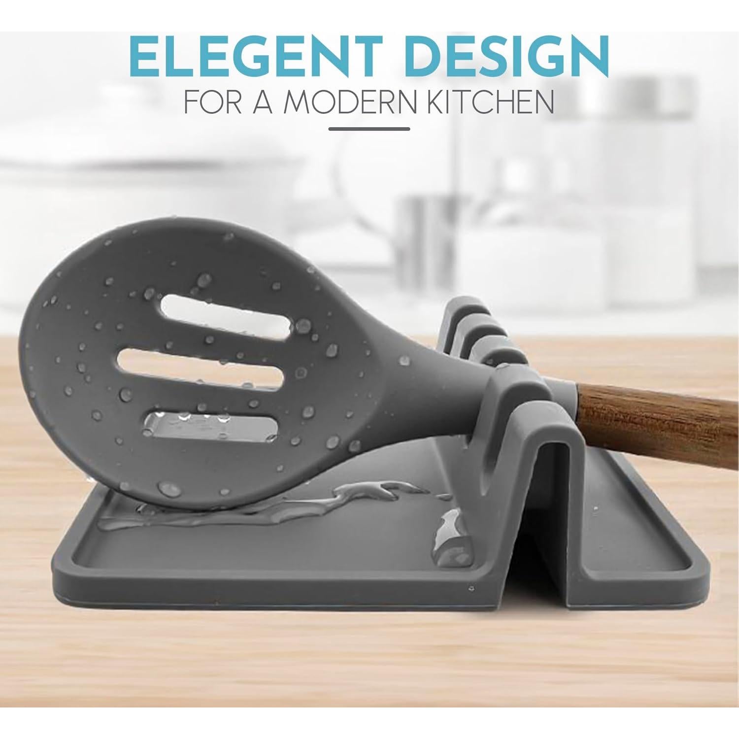 Descanso de Utensilios de Silicona Antideslizante 21.6x11.4cm
