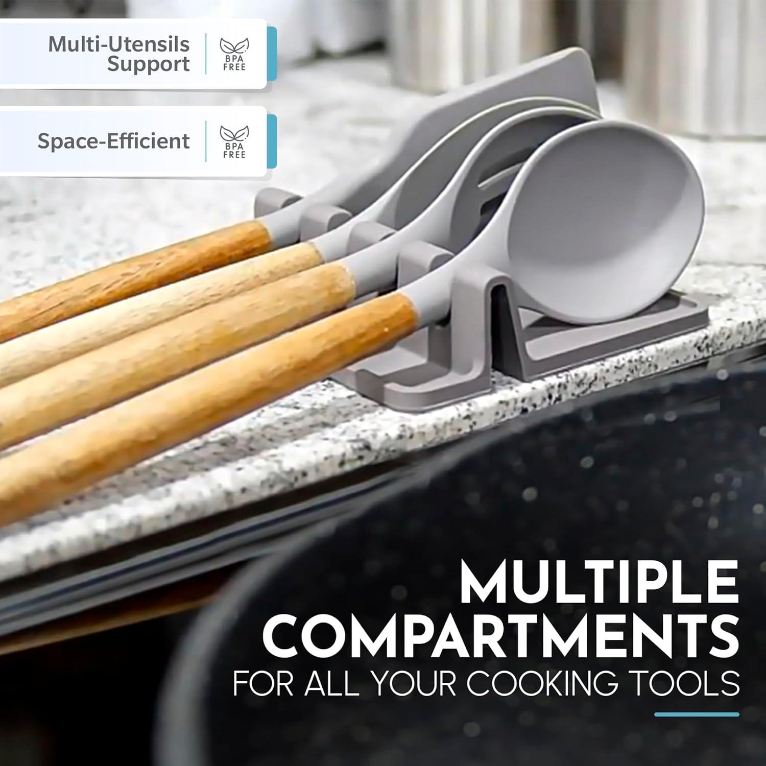 Descanso de Utensilios de Silicona Antideslizante 21.6x11.4cm