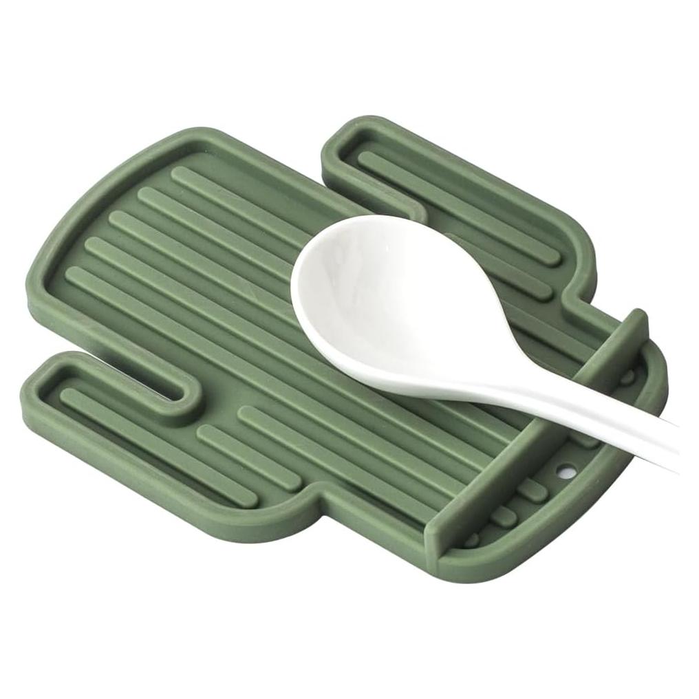 Soporte de Cuchara de Silicona JM Cactus Verde 16,5x12,9cm