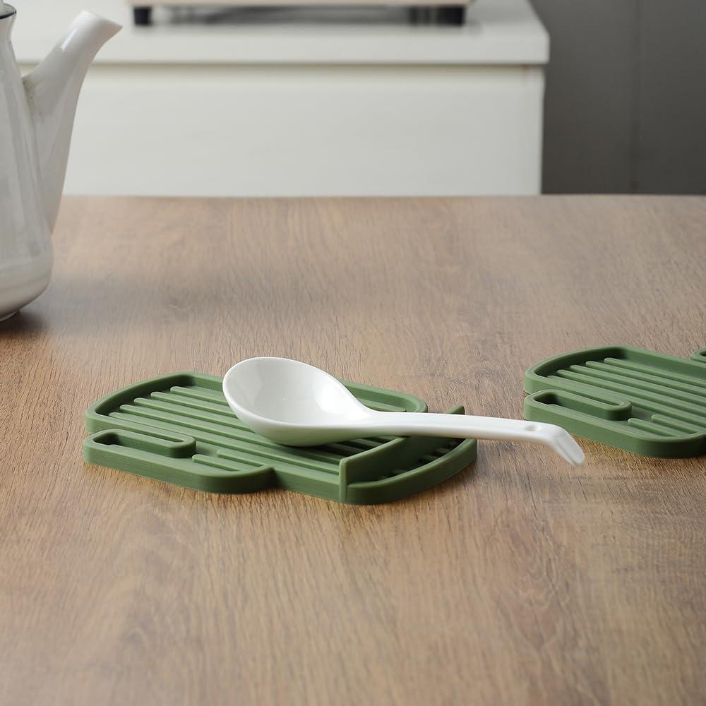 Soporte de Cuchara de Silicona JM Cactus Verde 16,5x12,9cm