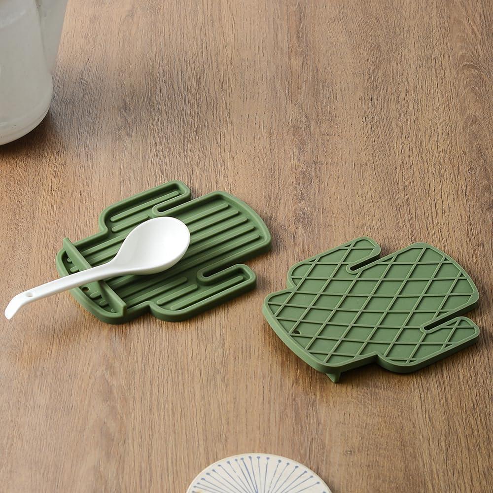 Soporte de Cuchara de Silicona JM Cactus Verde 16,5x12,9cm