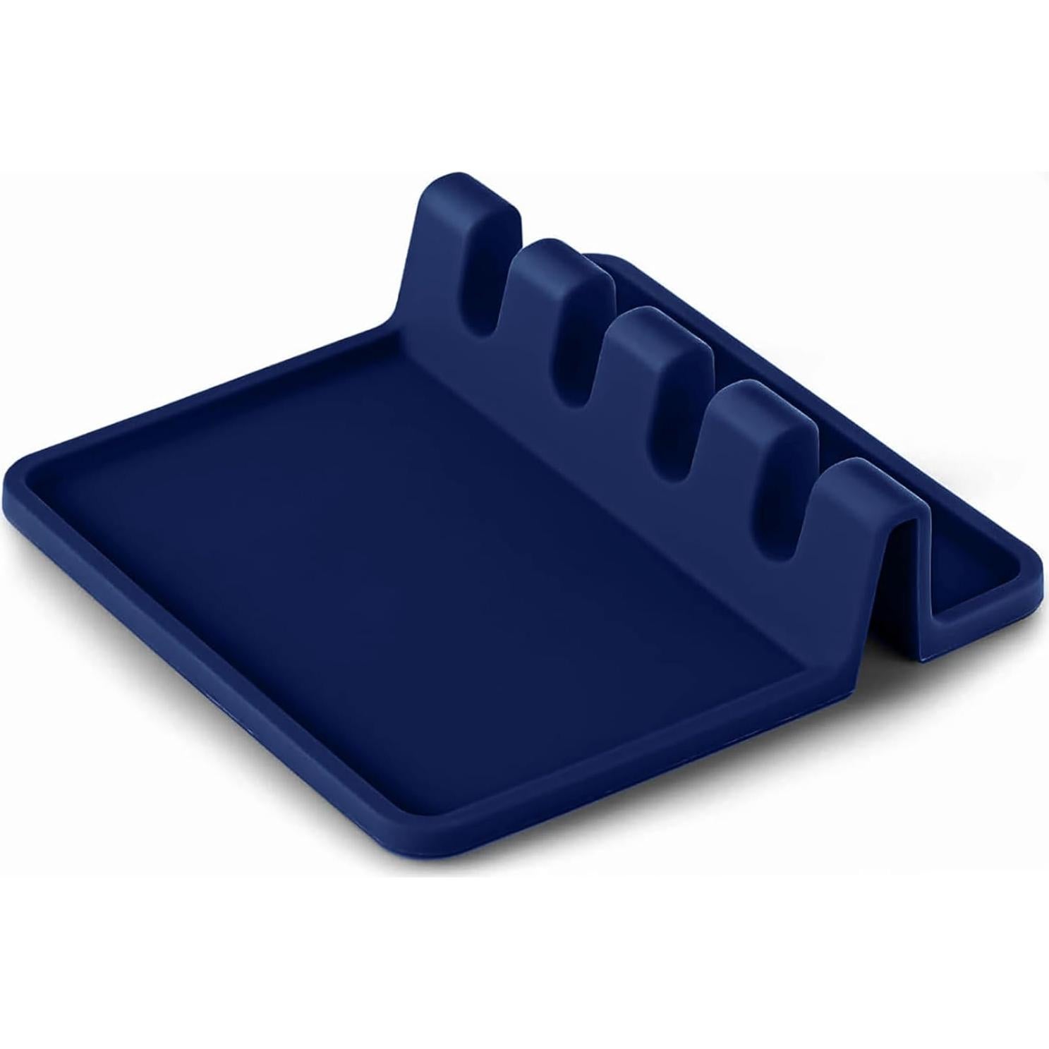 Soporte de Cuchara de Silicona Fox Run Azul Marino 4 Utensilios