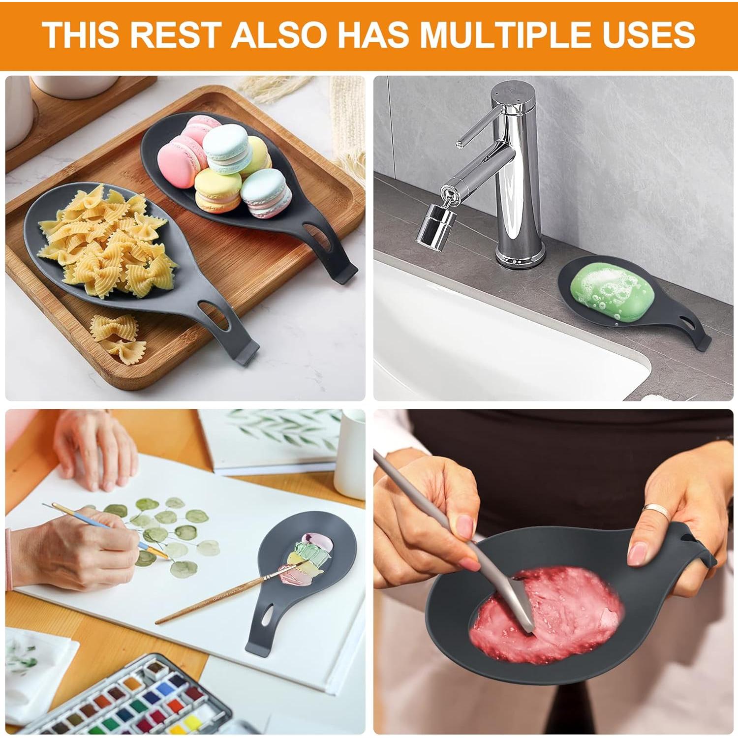 Soporte para cucharas de silicona TROUSKAIG 2Pack grande