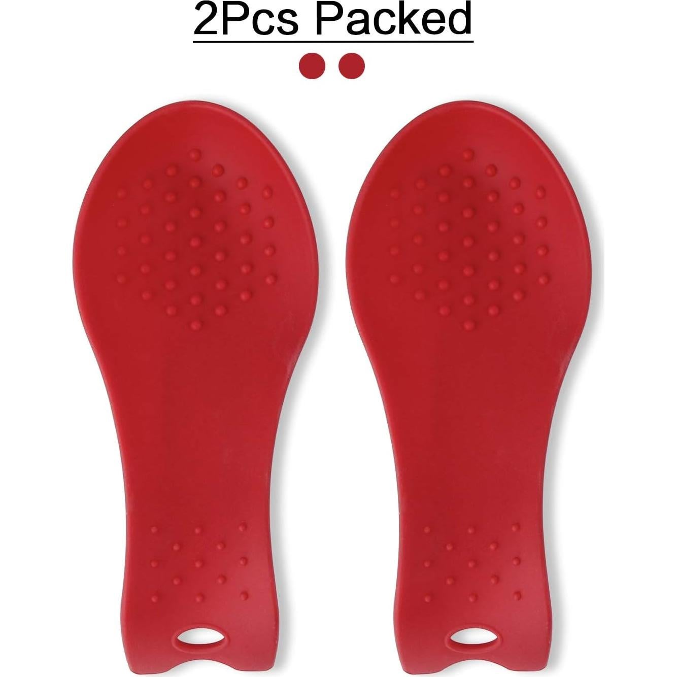Soportes de Cuchara de Silicona MSY BIGSUNNY - Set de 2 Rojo