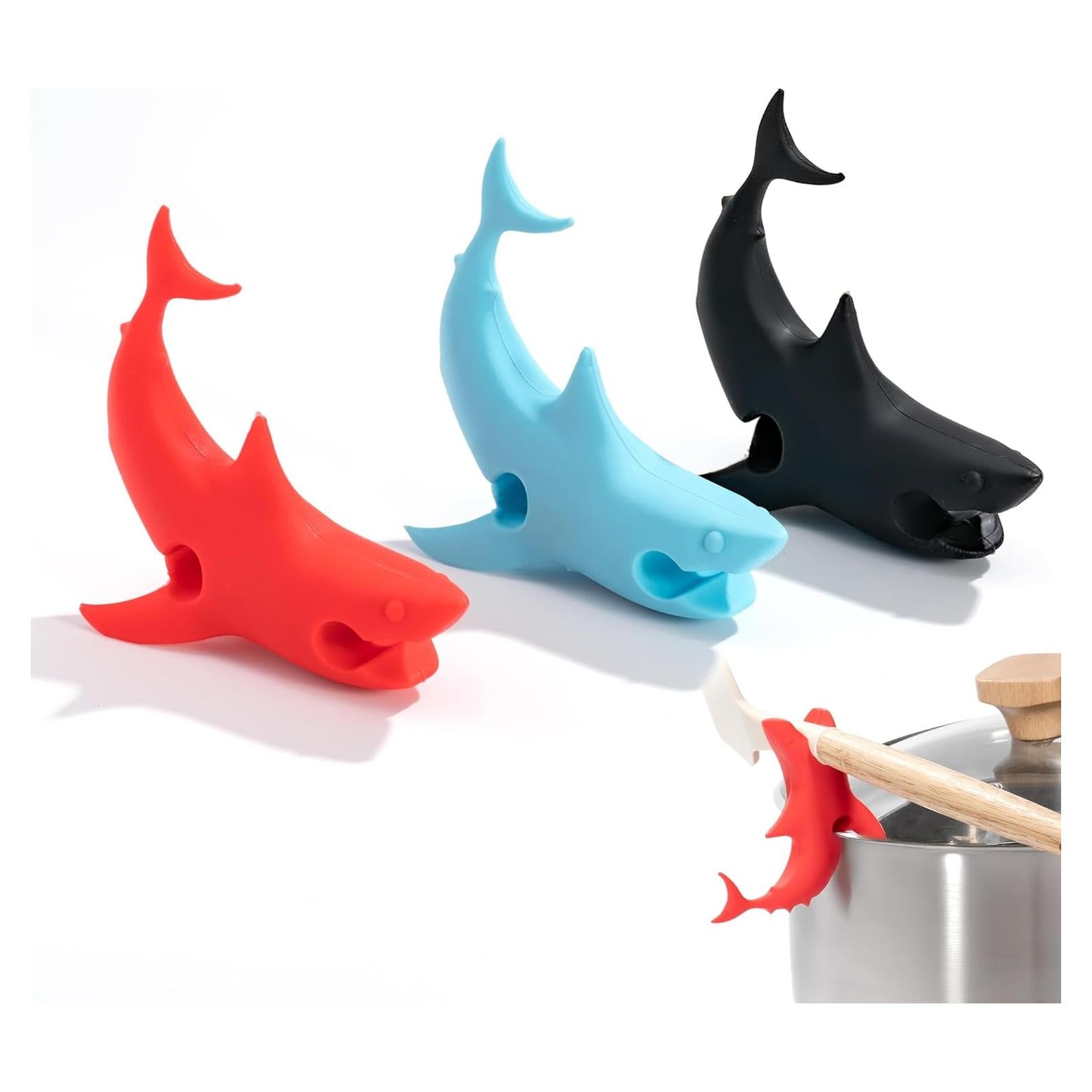 Reposa Cucharas de Silicona Li&Zhao - 3 Piezas Tiburón