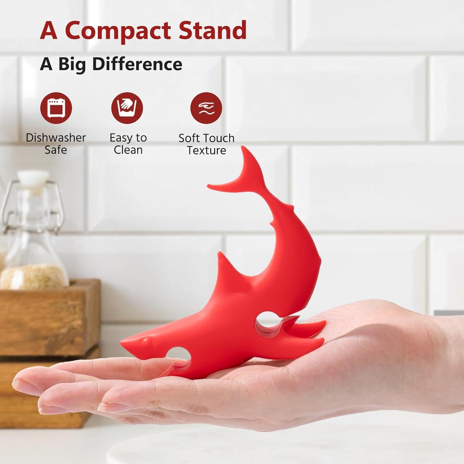 Reposa Cucharas de Silicona Li&Zhao - 3 Piezas Tiburón