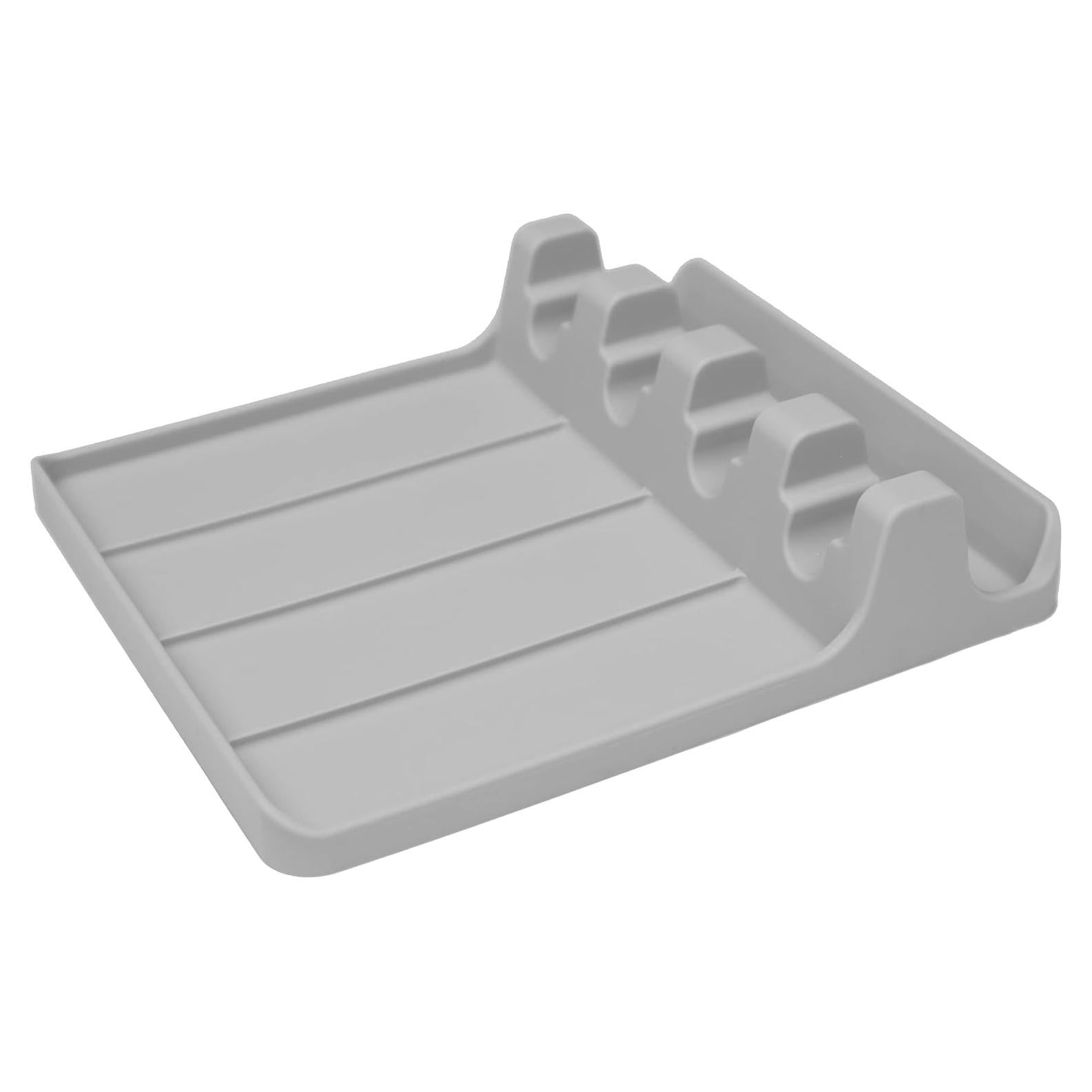 Soporte de Cuchara de Silicona EnviKitchen Gris 18x15cm