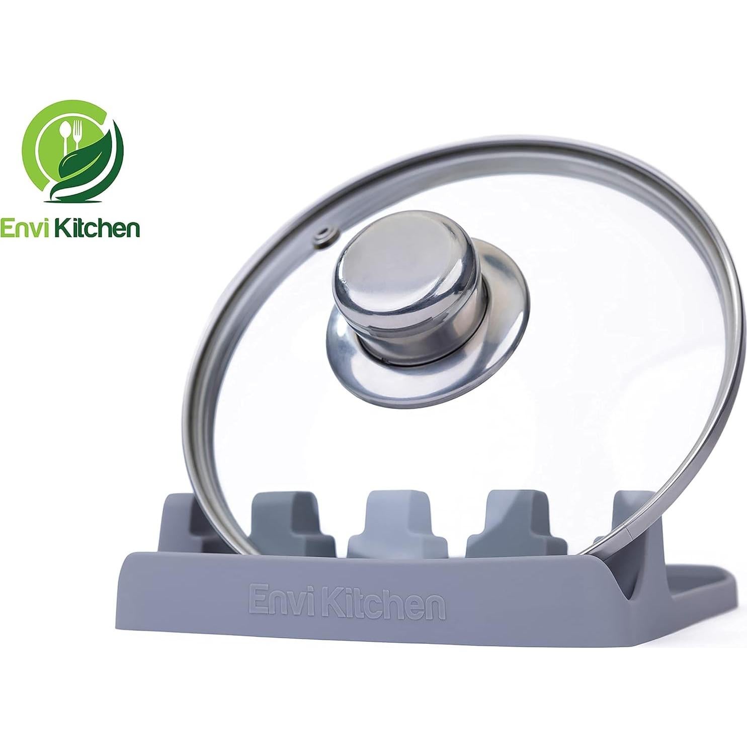 Soporte de Cuchara de Silicona EnviKitchen Gris 18x15cm