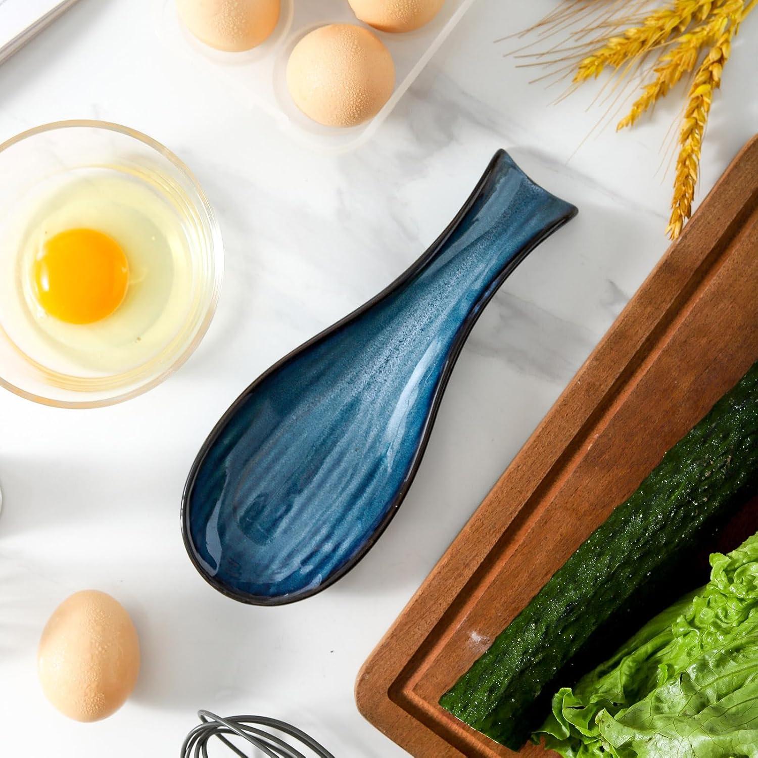 Soporte de Cuchara Cerámica Tikooere Azul 22,1 cm Apto Lavavajillas