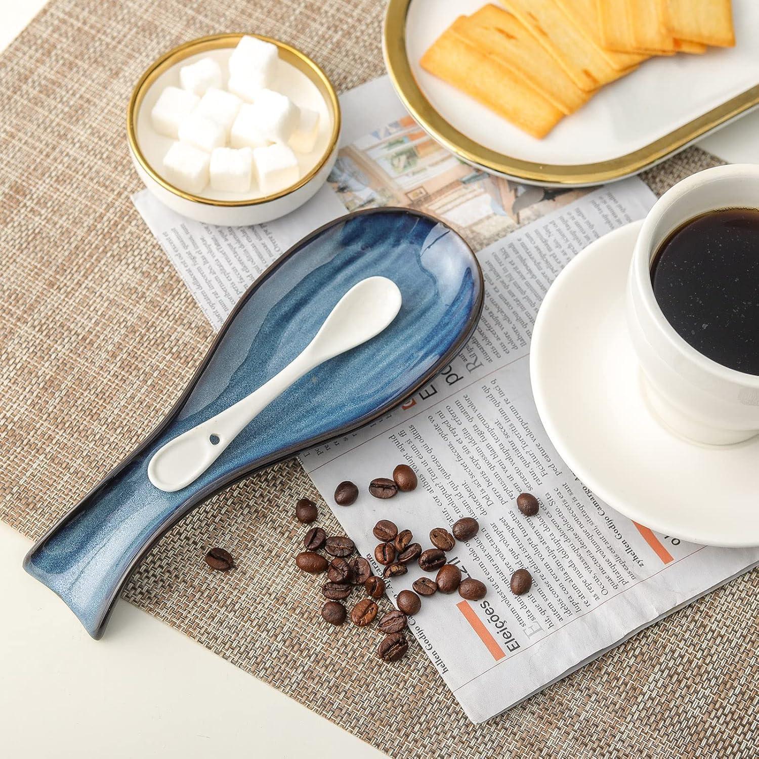 Soporte de Cuchara Cerámica Tikooere Azul 22,1 cm Apto Lavavajillas