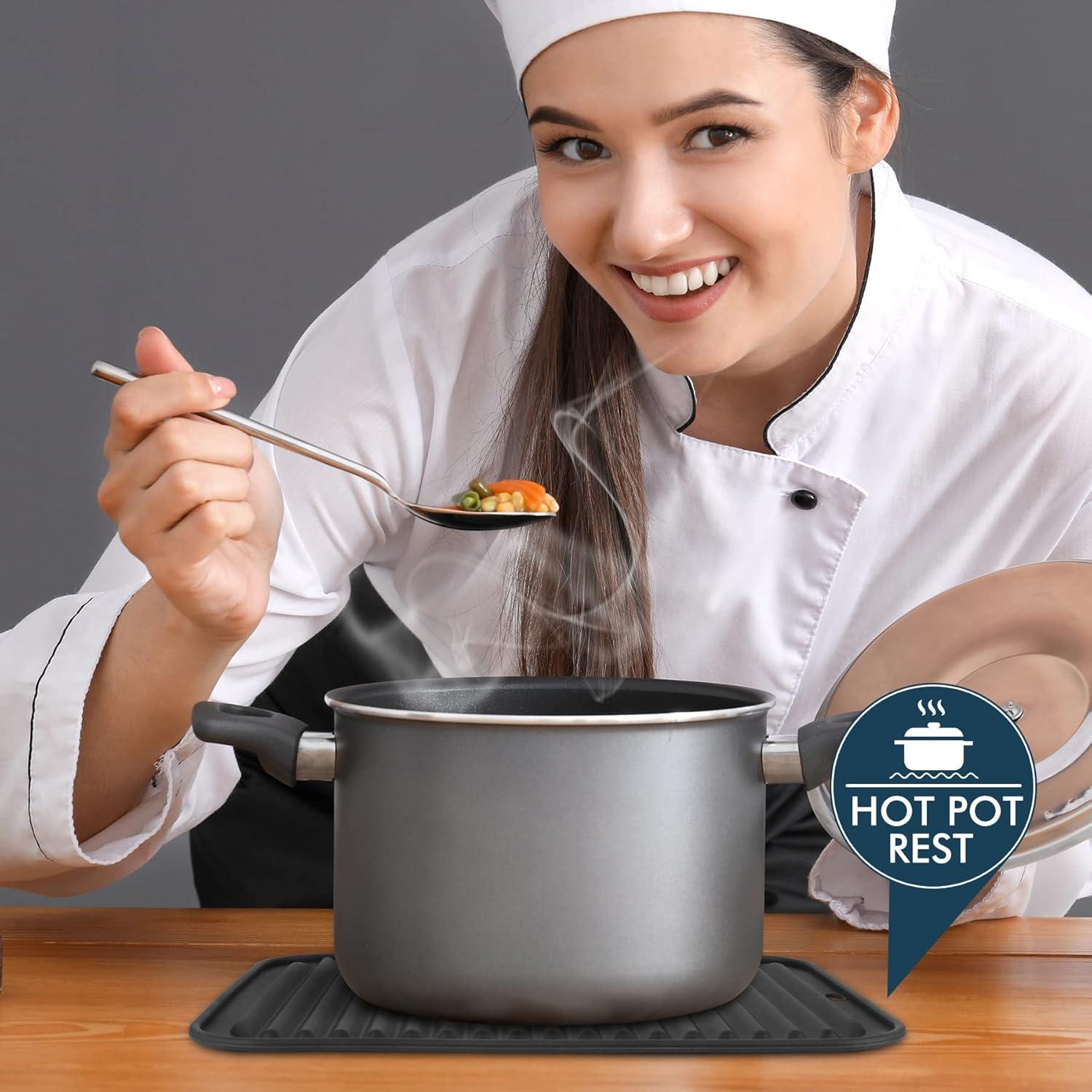 Tapete de Silicona HOTEC para Ollas Calientes - 2 Piezas