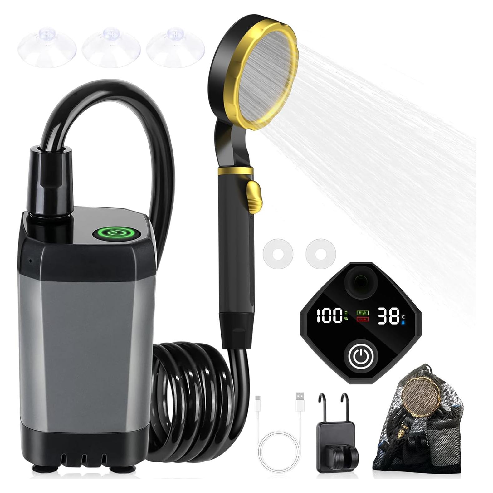 Ducha Portátil Pobugy A21 con Batería 7800mAh y LED