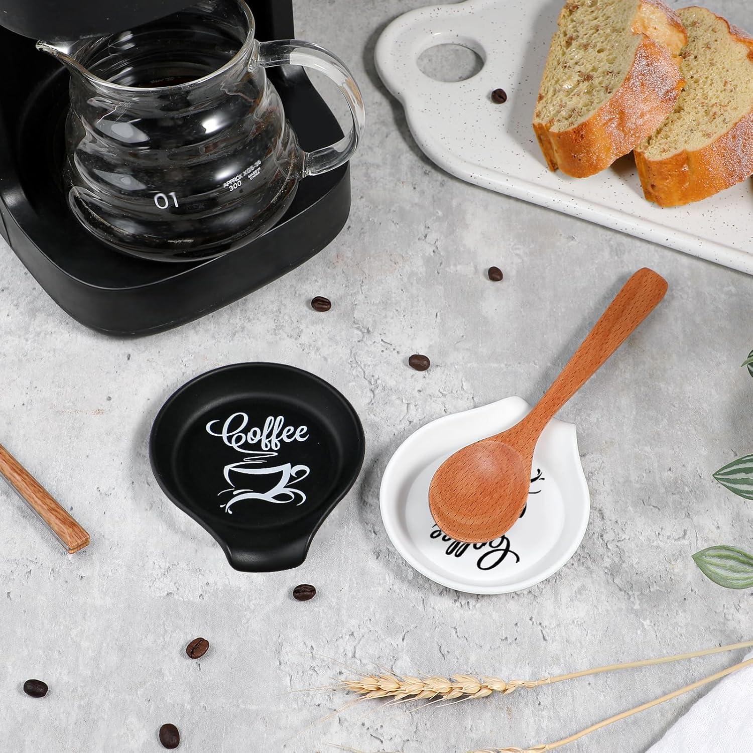 Soporte de Cuchara de Silicona Koluti 2 Piezas Negro y Blanco