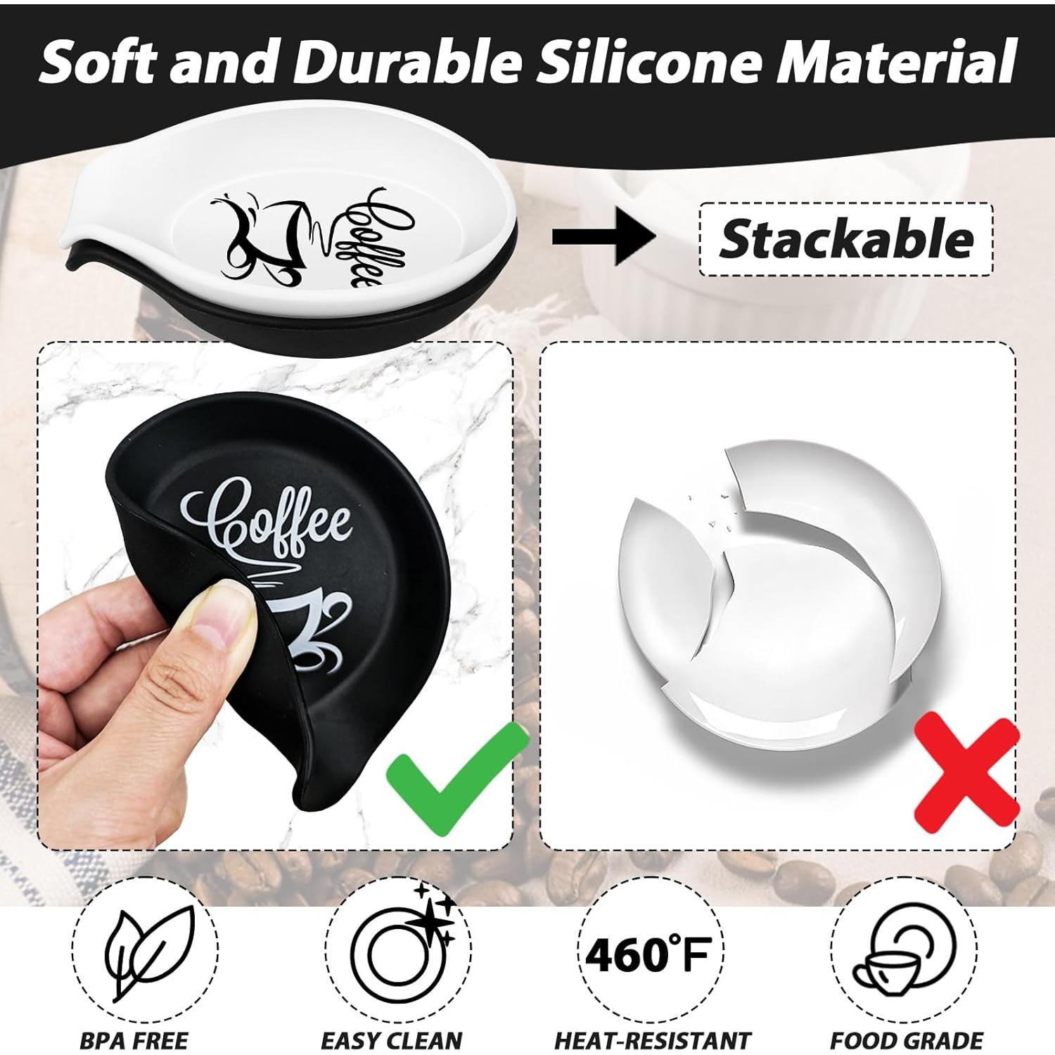 Soporte de Cuchara de Silicona Koluti 2 Piezas Negro y Blanco