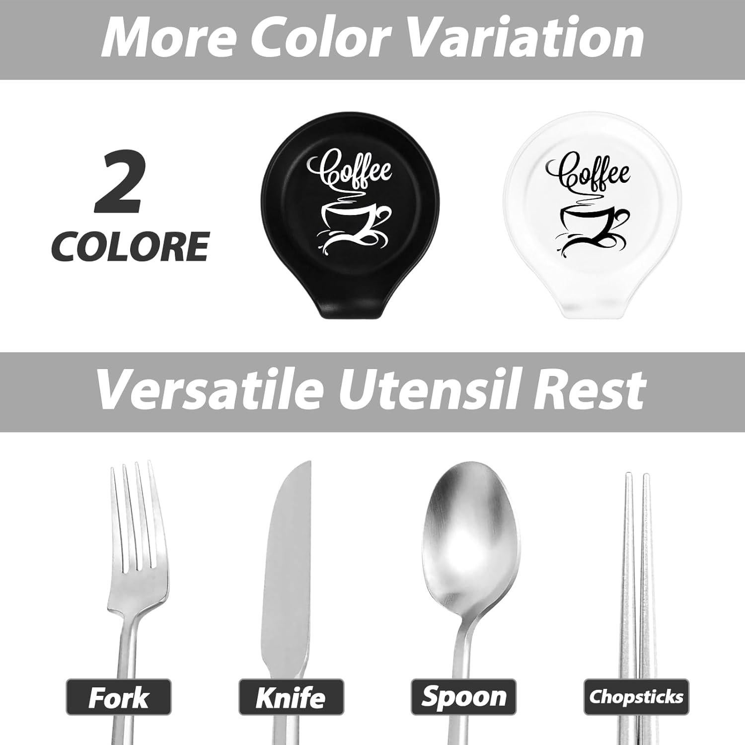 Soporte de Cuchara de Silicona Koluti 2 Piezas Negro y Blanco