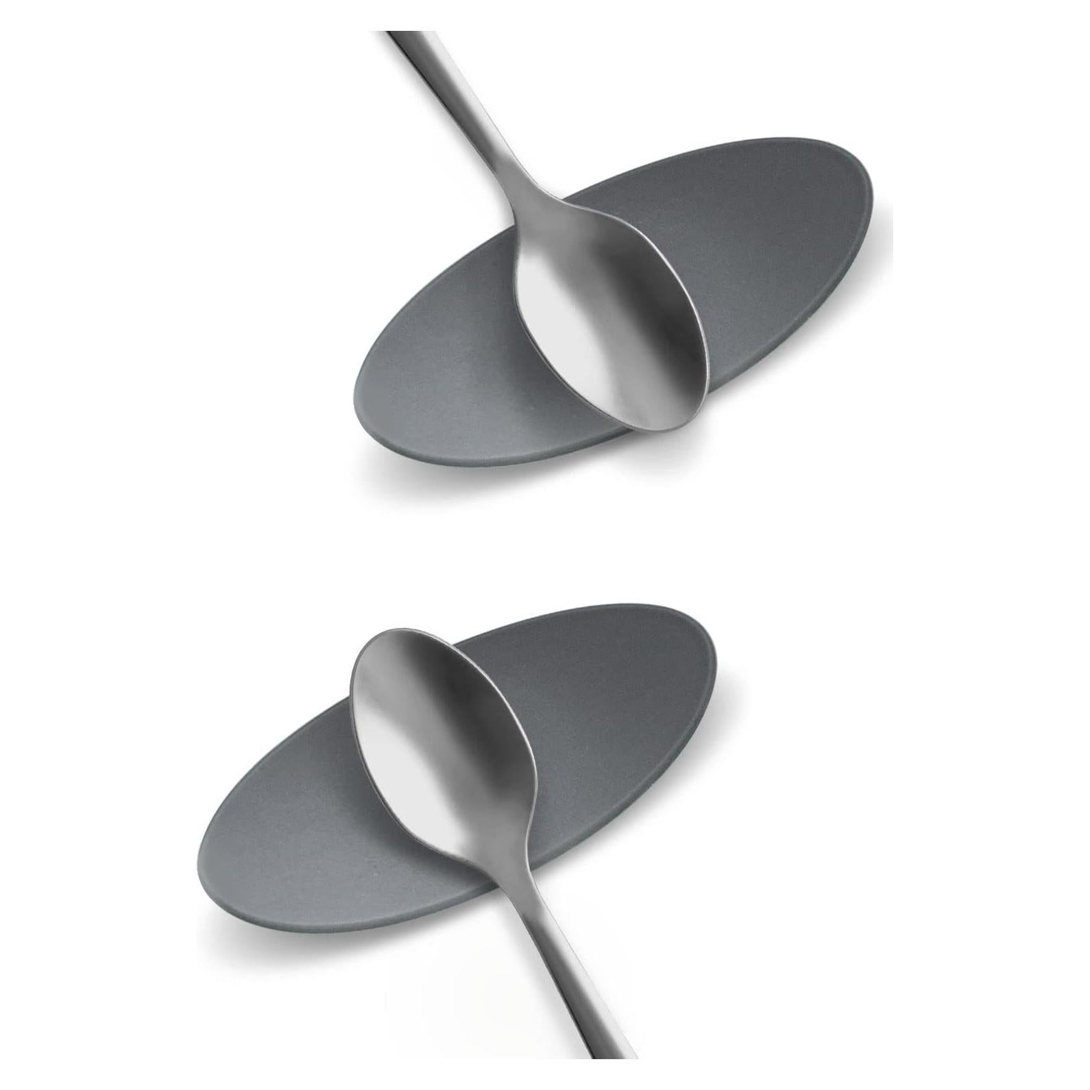 Soporte de Cuchara de Silicona Carrotez 2 Pcs Gris Oscuro