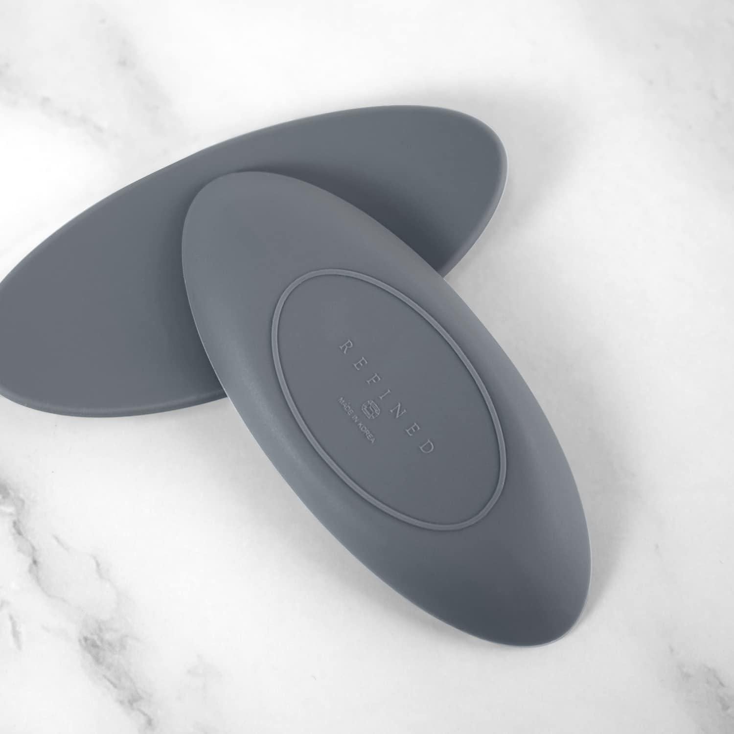 Soporte de Cuchara de Silicona Carrotez 2 Pcs Gris Oscuro