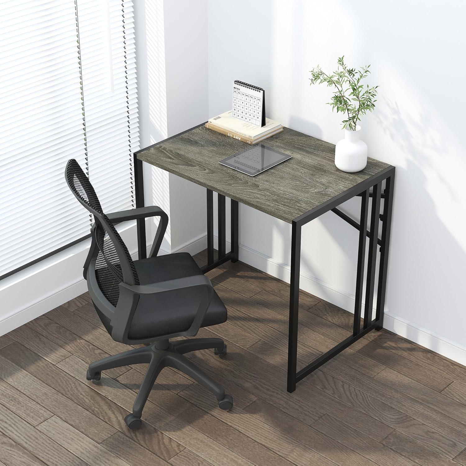 Escritorio Plegable Lutown-Teen 82.8x39.9cm Roble Negro