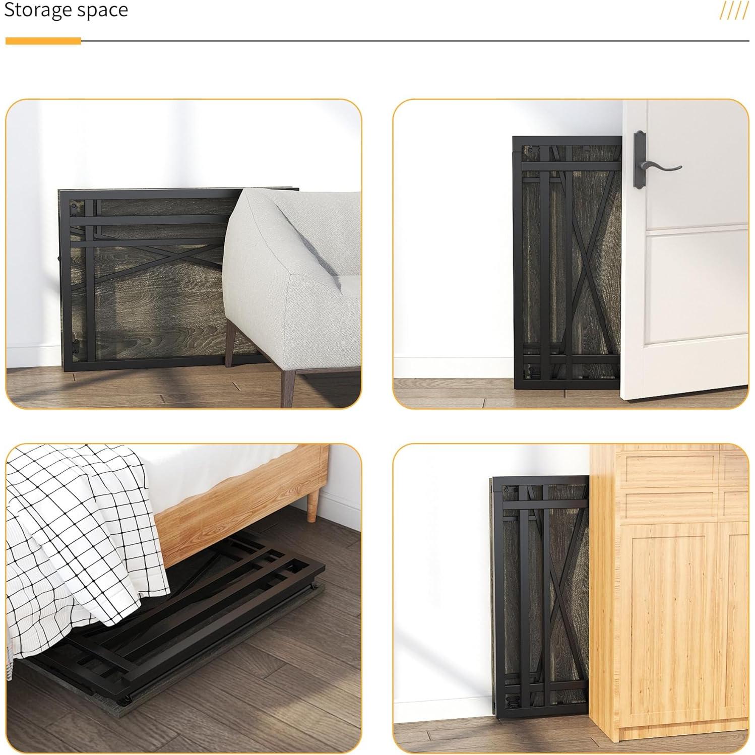 Escritorio Plegable Lutown-Teen 82.8x39.9cm Roble Negro