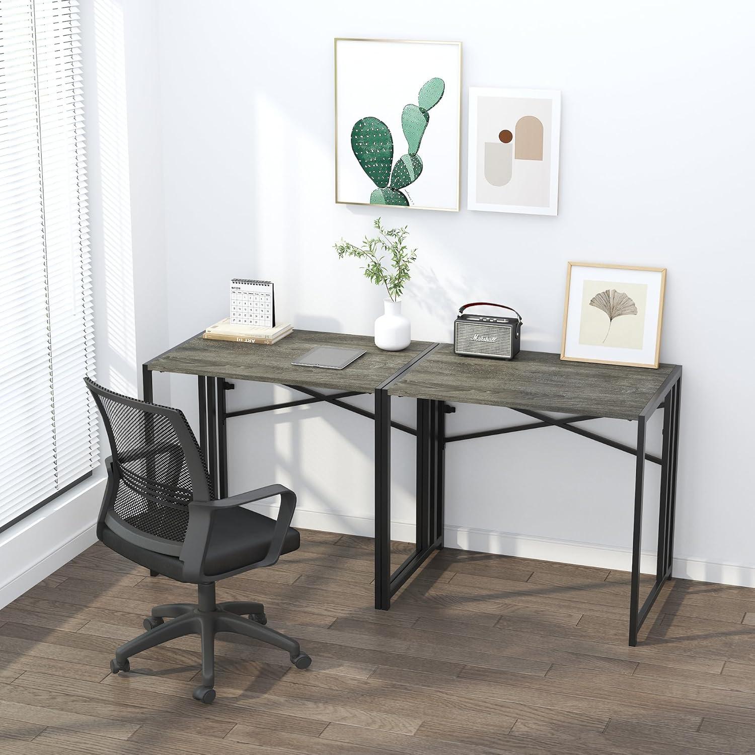 Escritorio Plegable Lutown-Teen 82.8x39.9cm Roble Negro