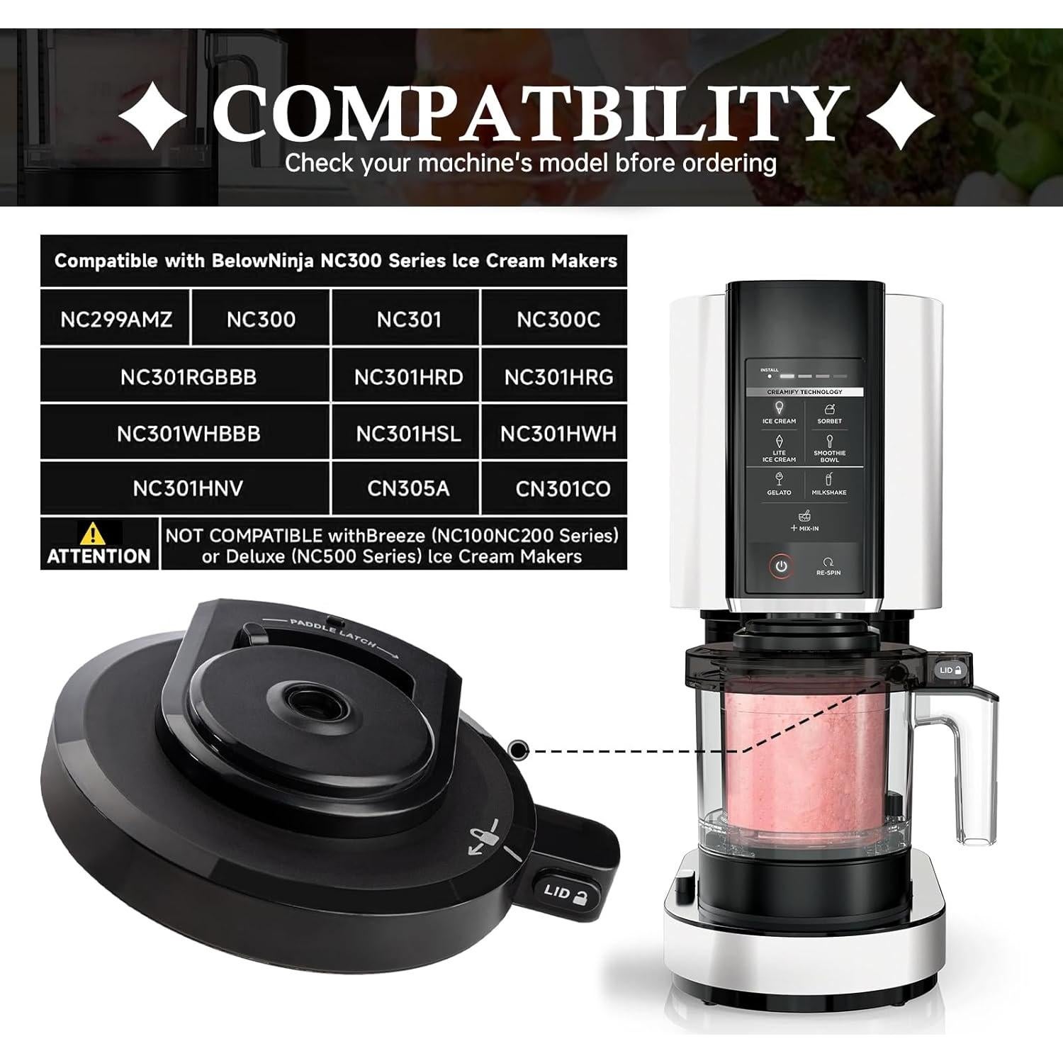 Tapa de Tazón Externo Ninja Creami OIEKUN NC301/NC299 - Reemplazo