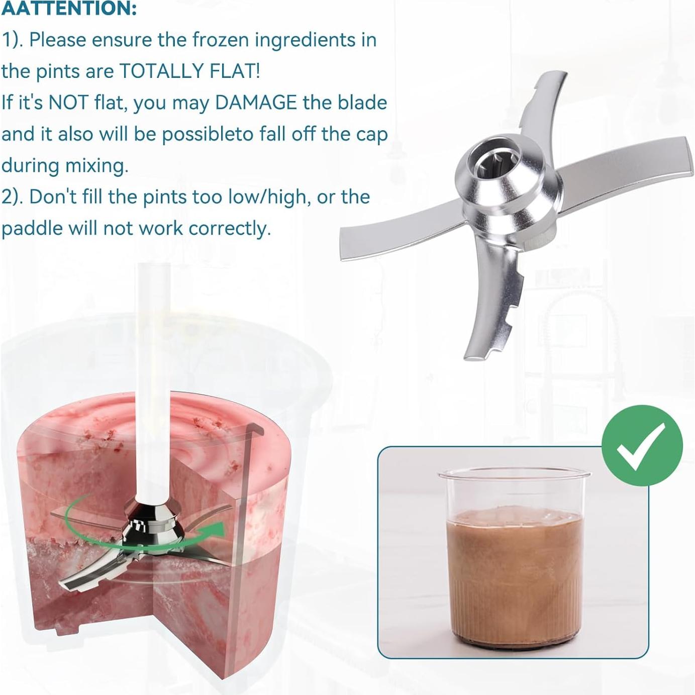 Cuchilla de Paleta Reemplazo Ninja Creami NC300 Acero Inox