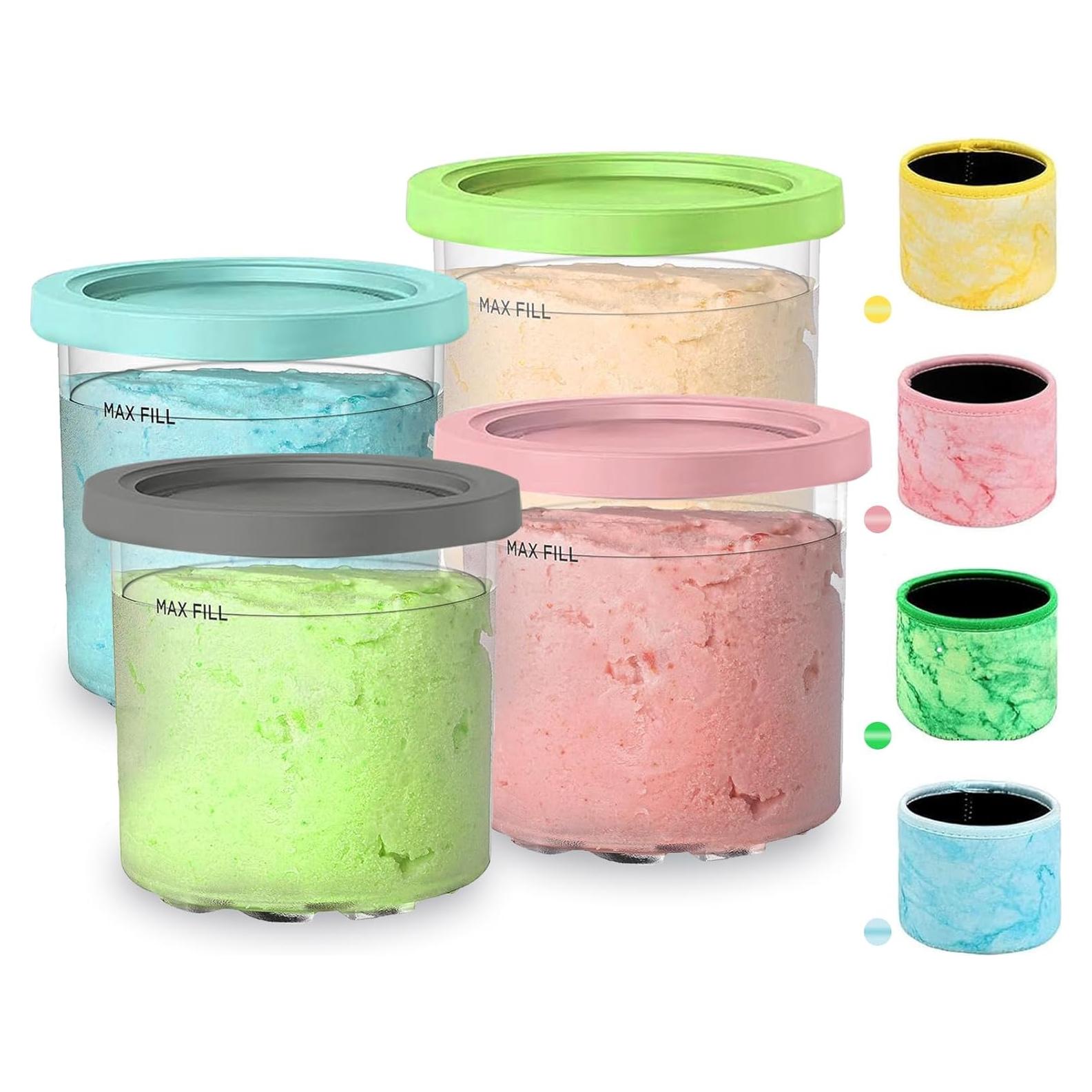 4 Piezas Tazas Ninja Creami 16Oz + Funda Neopreno Psasrm