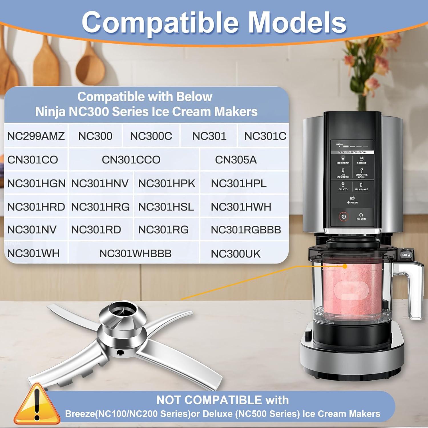 Cuchilla de acero inoxidable Ninja Creami NC300 NC301