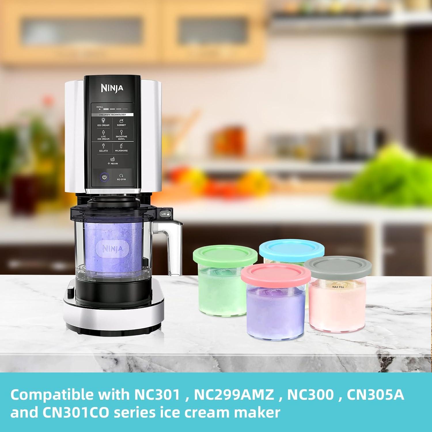 Contenedores Ninja Creami 4PCS 473ml con Tapas y Cucharas