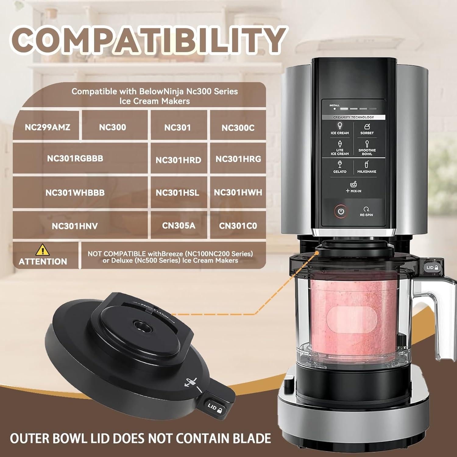 Tapa exterior de repuesto Ninja NC300 para máquina de helados