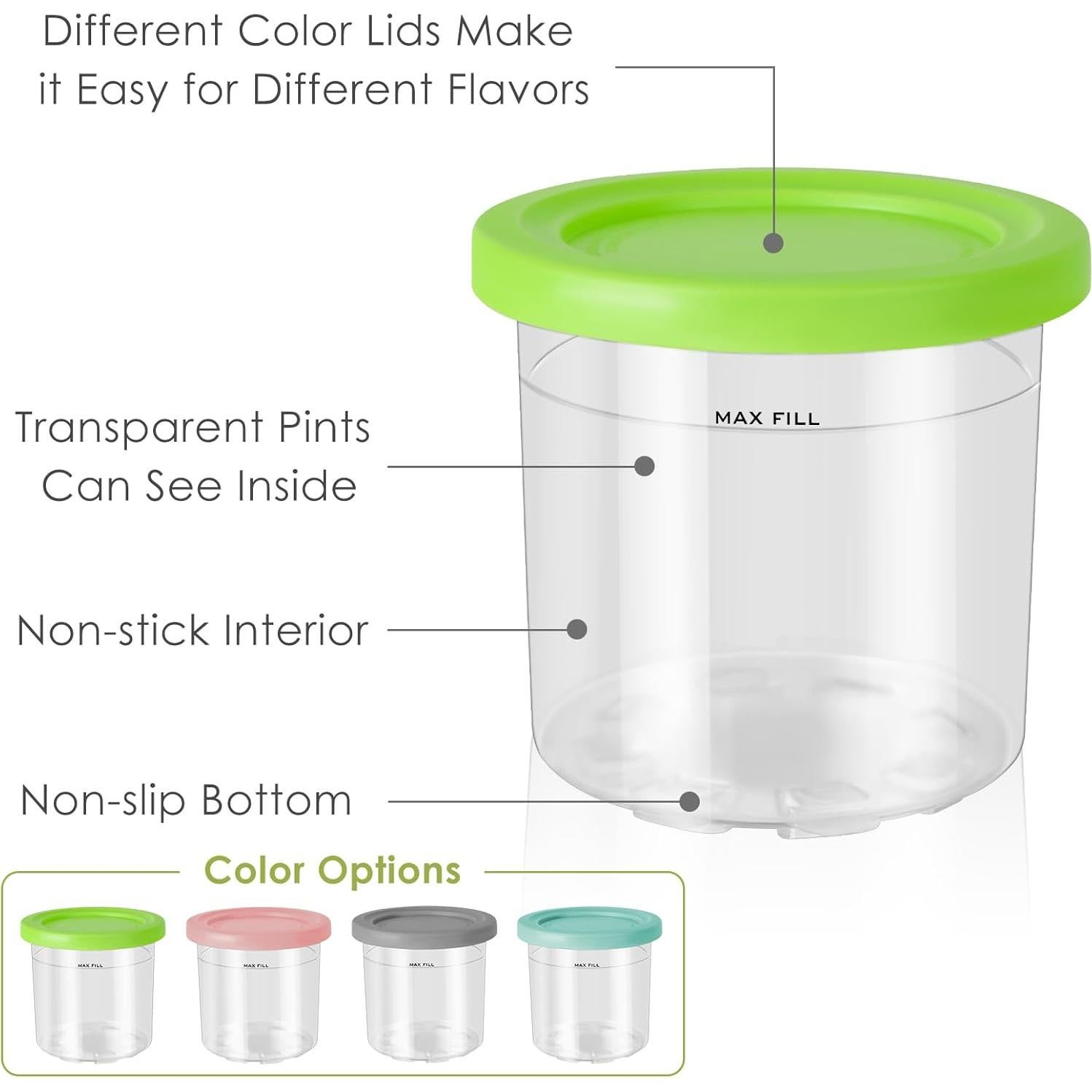 Paquete de 4 Contenedores de Helado Ninja Creami HM-636