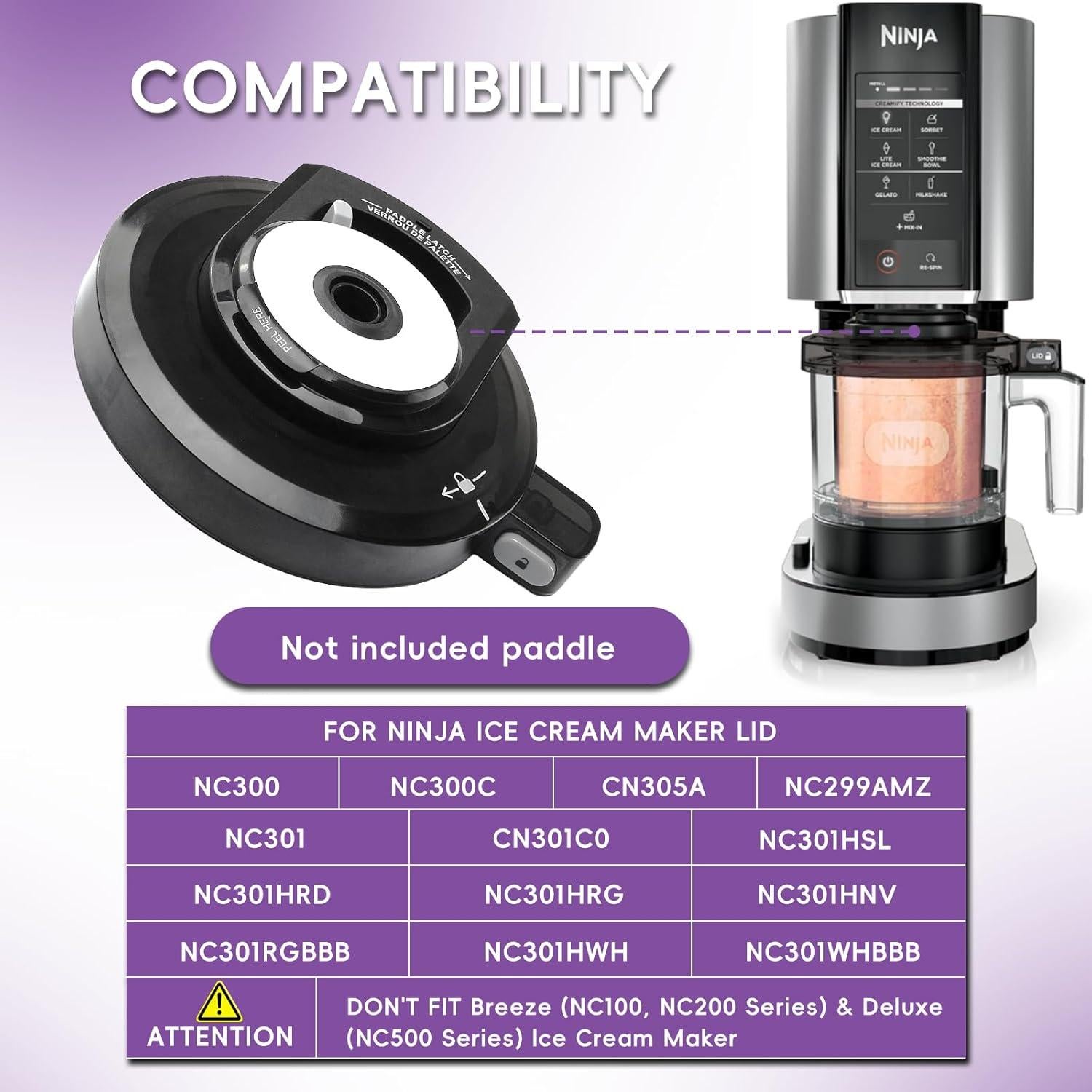 Tapa de Repuesto Ninja Creami NC301 - Libre de BPA, Sello Hermético