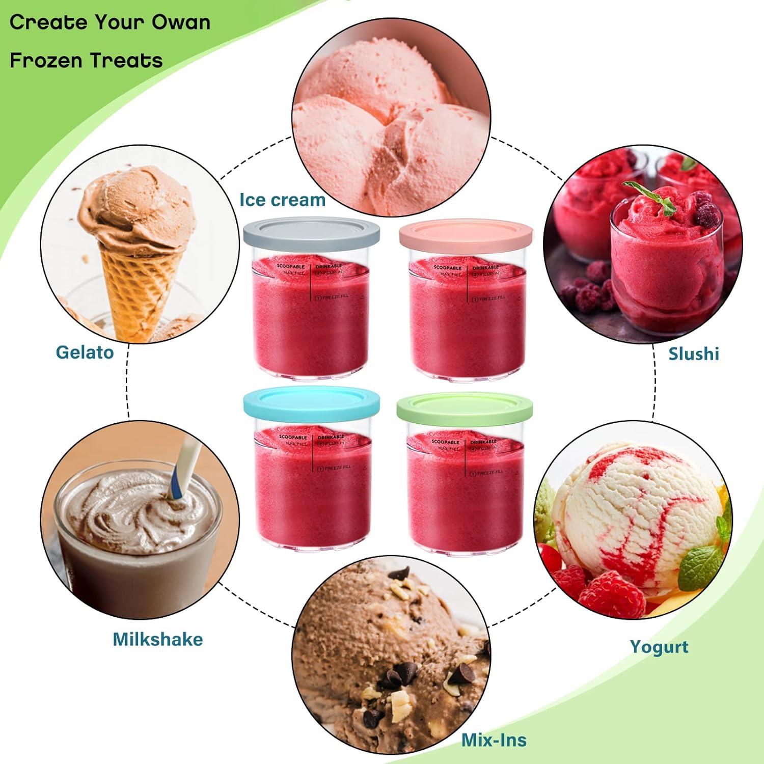 Contenedores de Helado SLLFLY 4 Pack 24oz para Ninja Creami