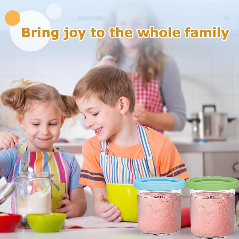 Contenedores de Pint 16oz Kaluly para Ninja Creami - Paquete de 4