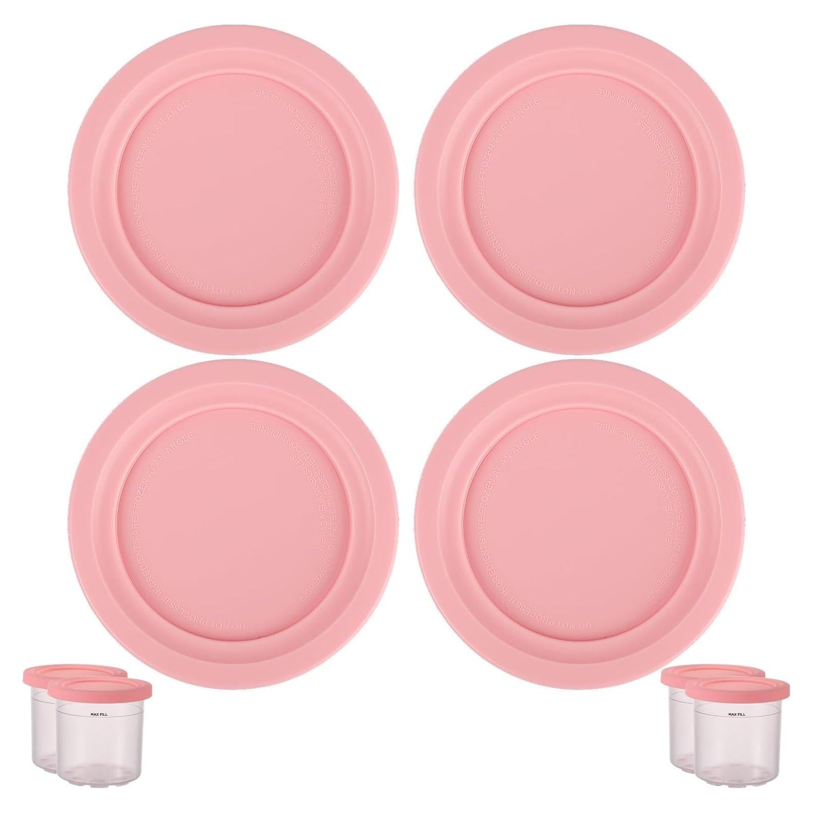 4 Tapas de Silicona para Tazas de Helado Lasuroa 11.5 cm