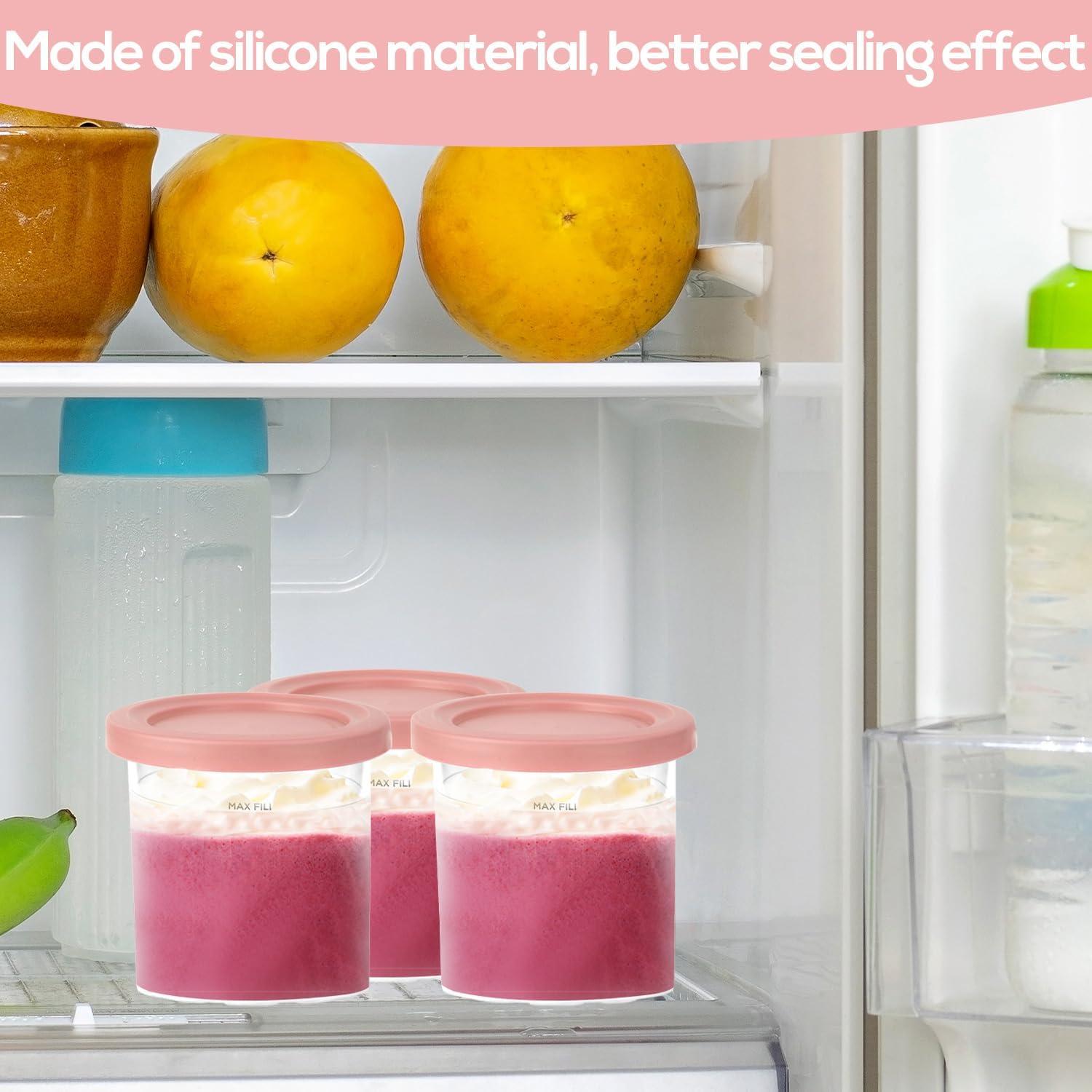 4 Tapas de Silicona para Tazas de Helado Lasuroa 11.5 cm