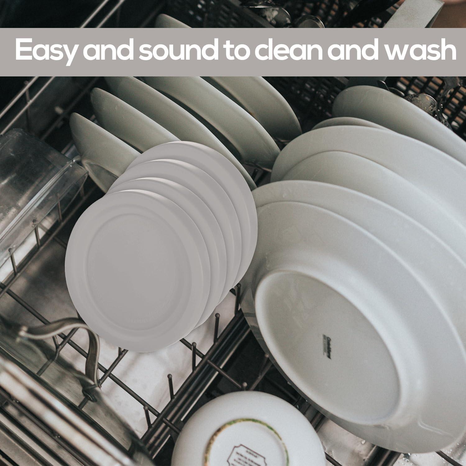 4 Tapas de Silicona para Tazas de Helado Lasuroa 11.5cm Gris