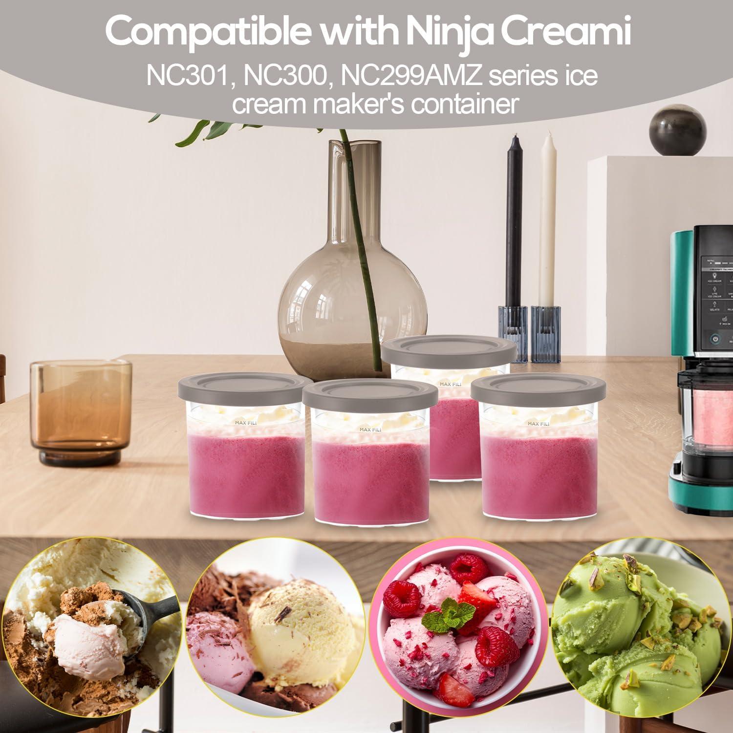 4 Tapas de Silicona para Tazas de Helado Lasuroa 11.5cm Gris