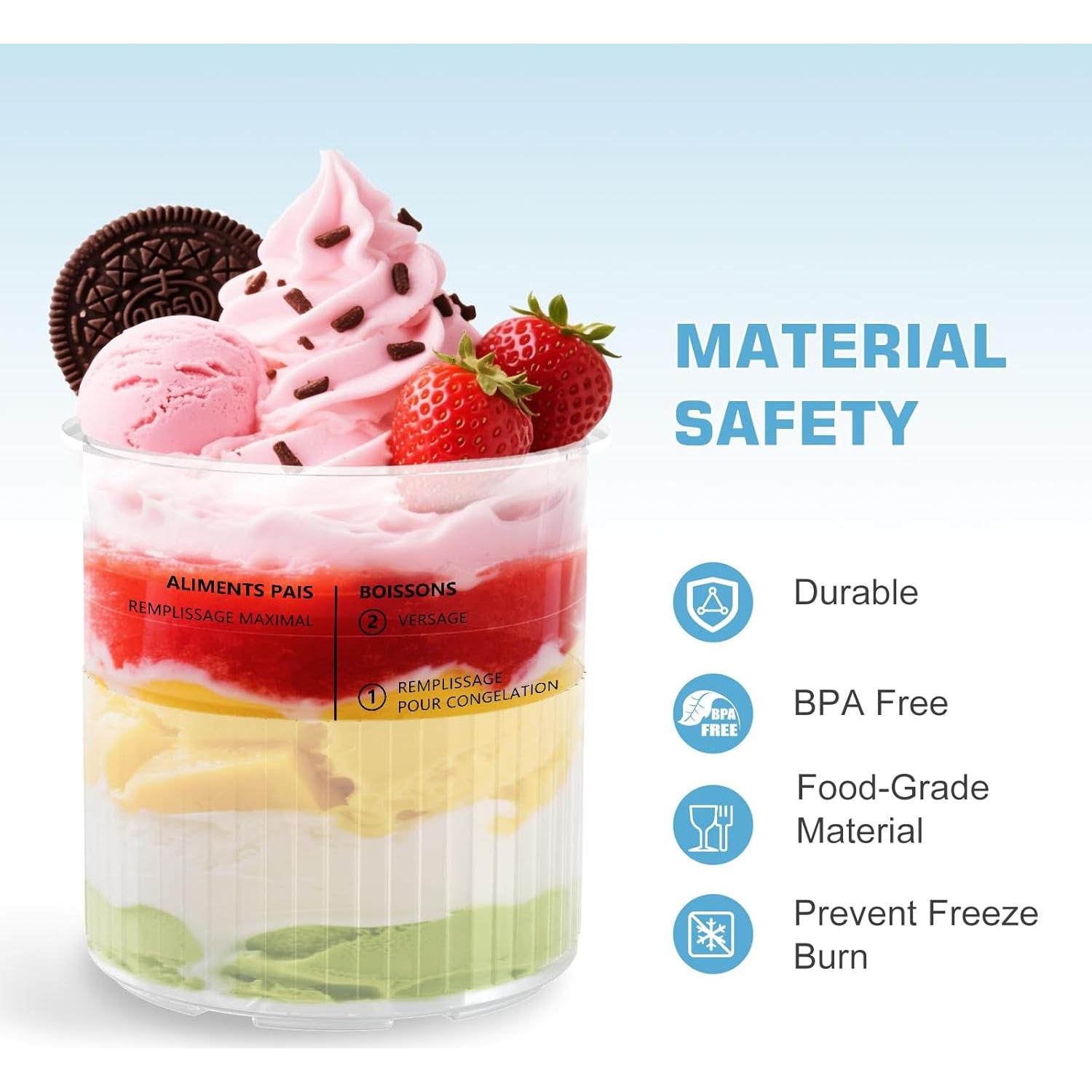 Contenedores de Helado MIKESIER 24oz - Paquete de 4, Apto para Ninja Creami