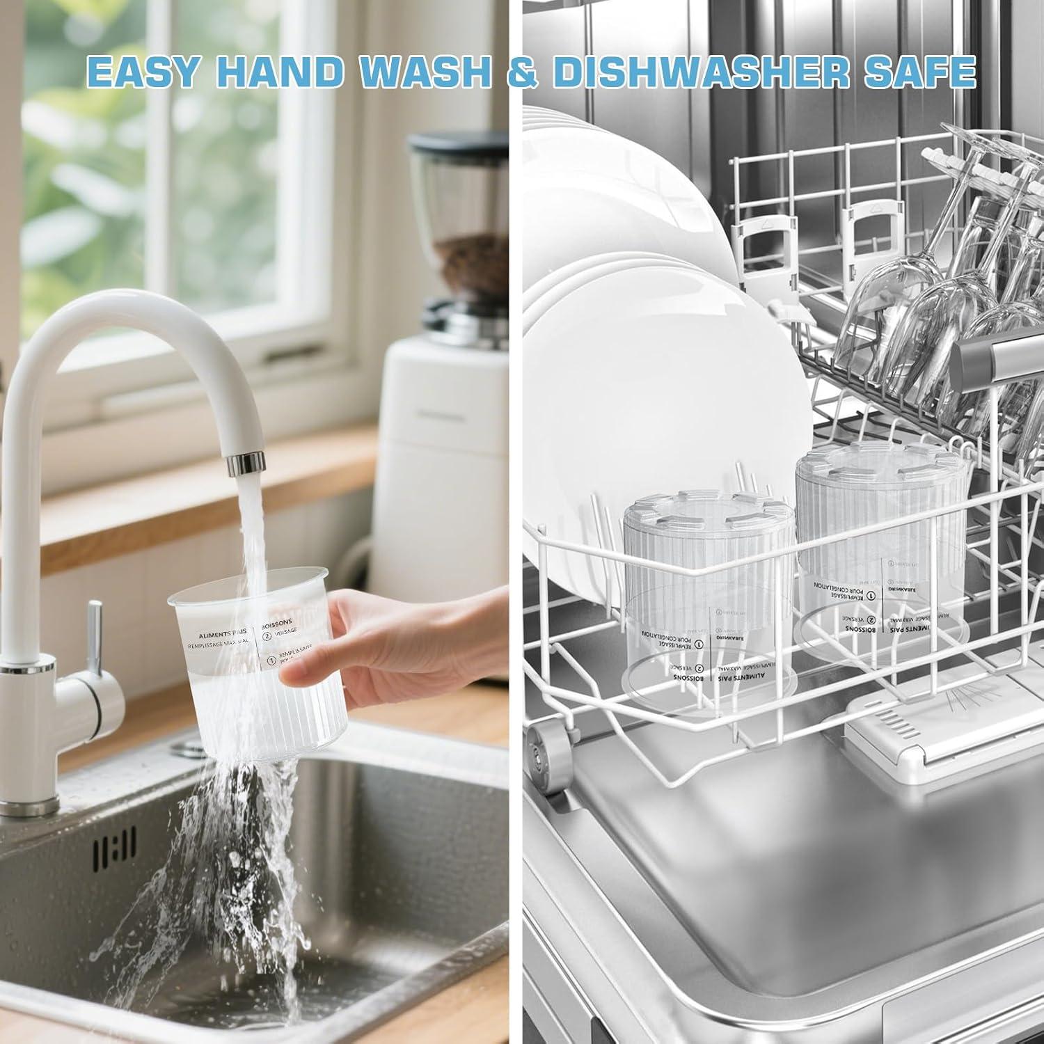 Contenedores de Helado MIKESIER 24oz - Paquete de 4, Apto para Ninja Creami