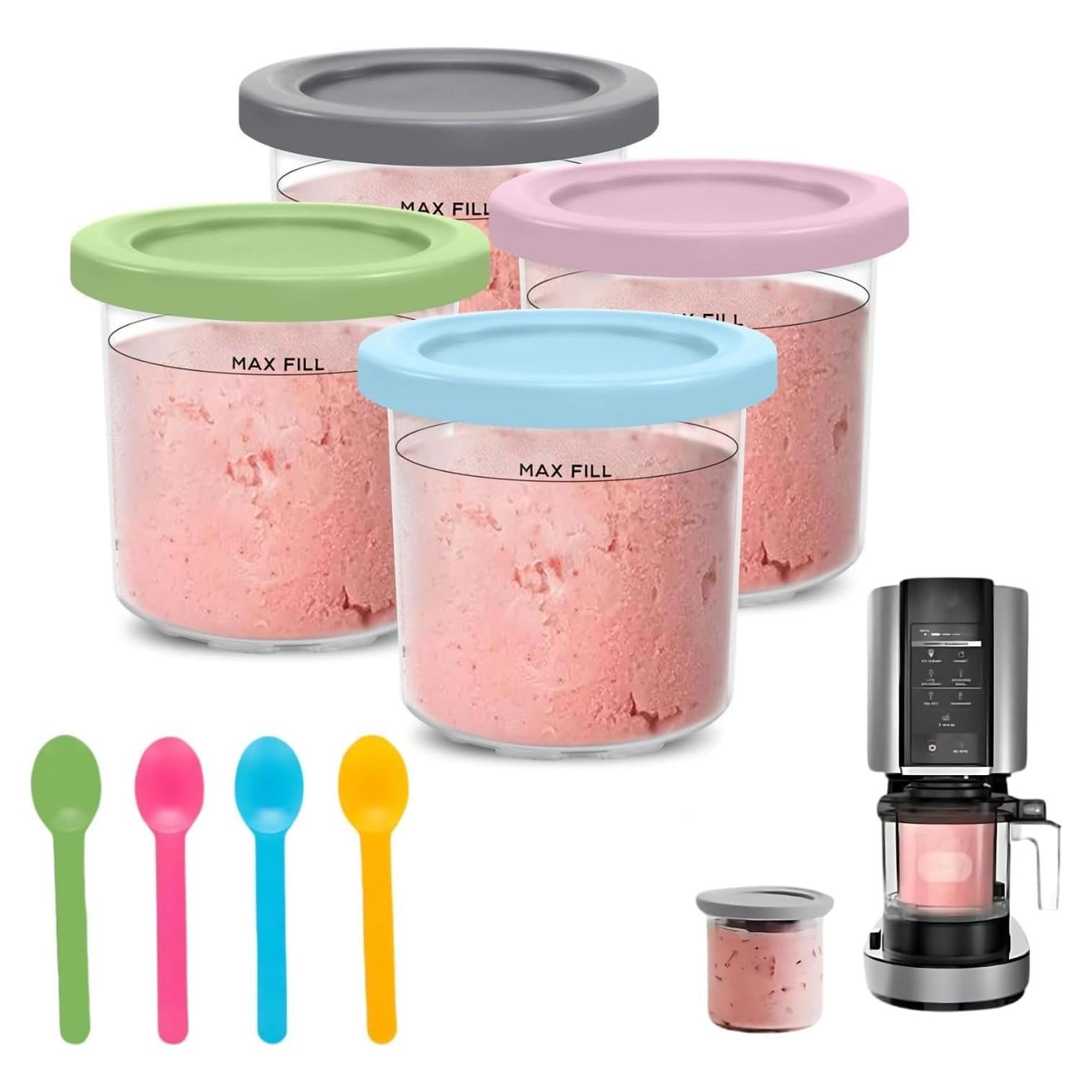 Paquete de 4 Contenedores de Helado Ninja Creami 473ml