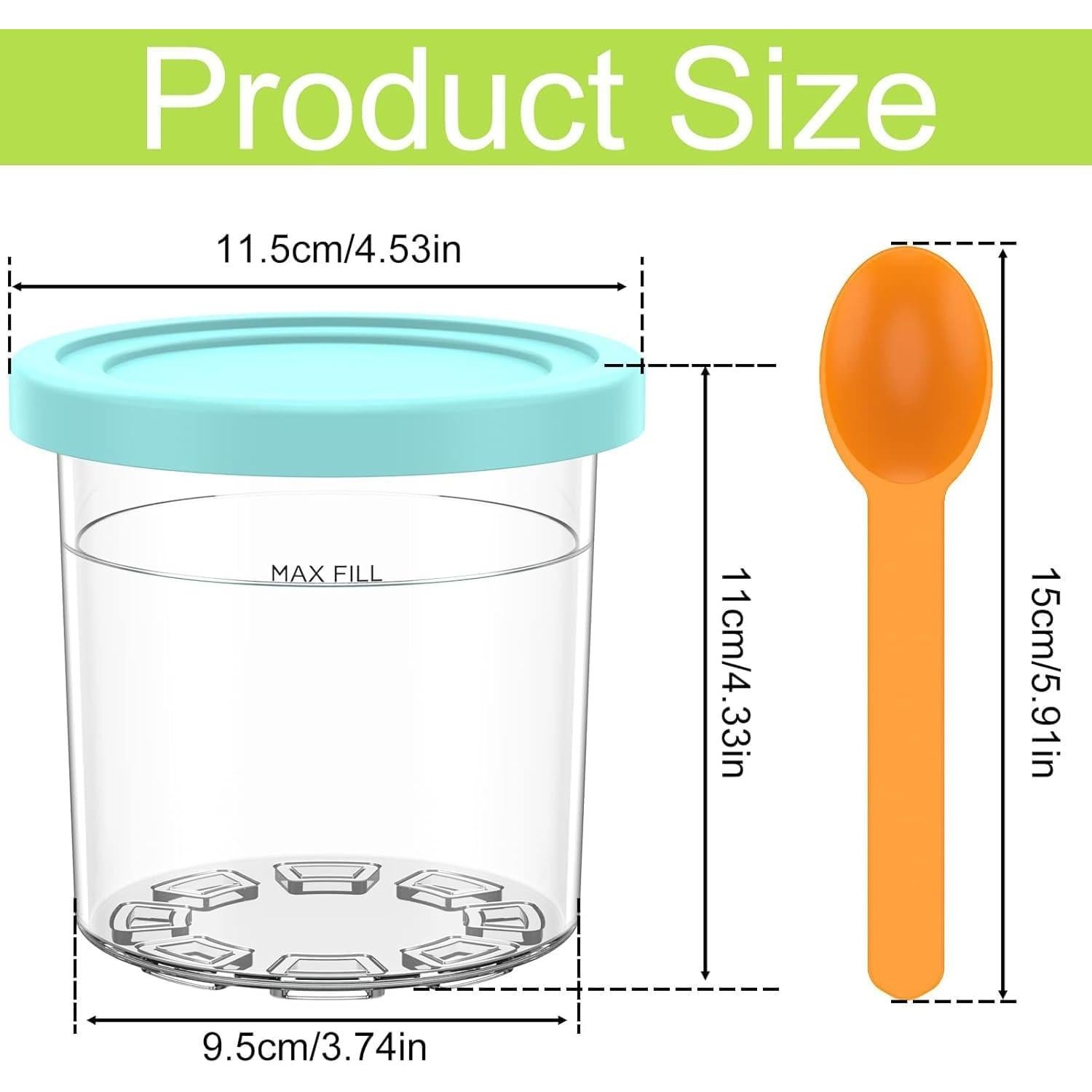 Paquete de 4 Contenedores de Helado Ninja Creami 473ml