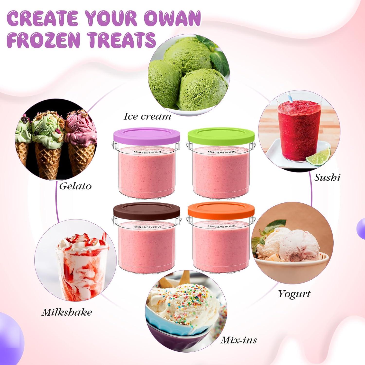 Recipientes Ninja Creami 16oz Paquete de 4 Apto Lavavajillas